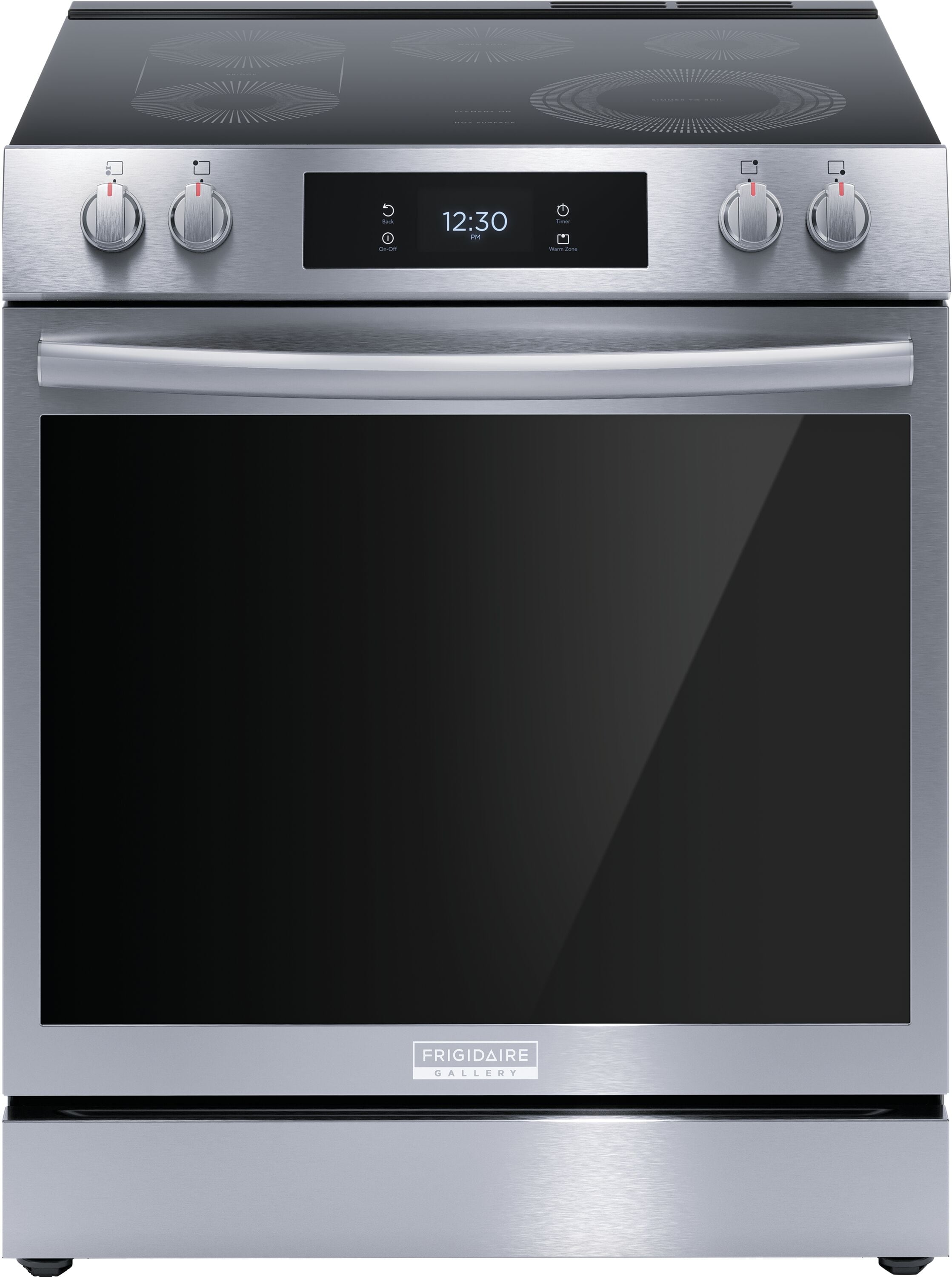 Frigidaire GCFE3060BF Gallery 30-in Glass Top 5 burners 6.2-cu ft Air Fry Convection Oven Slide-In Electric Range Fingerprint Resistant Stainless Steel )