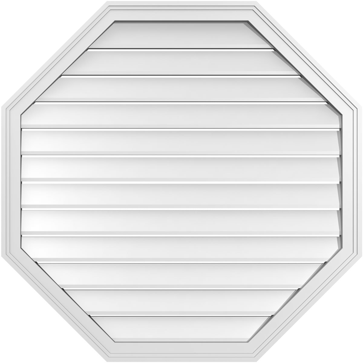 Ekena Millwork GVPOC38X3802SF 38-Inches x 38-Inches Off-white Octagon PVC Gable Louver Vent