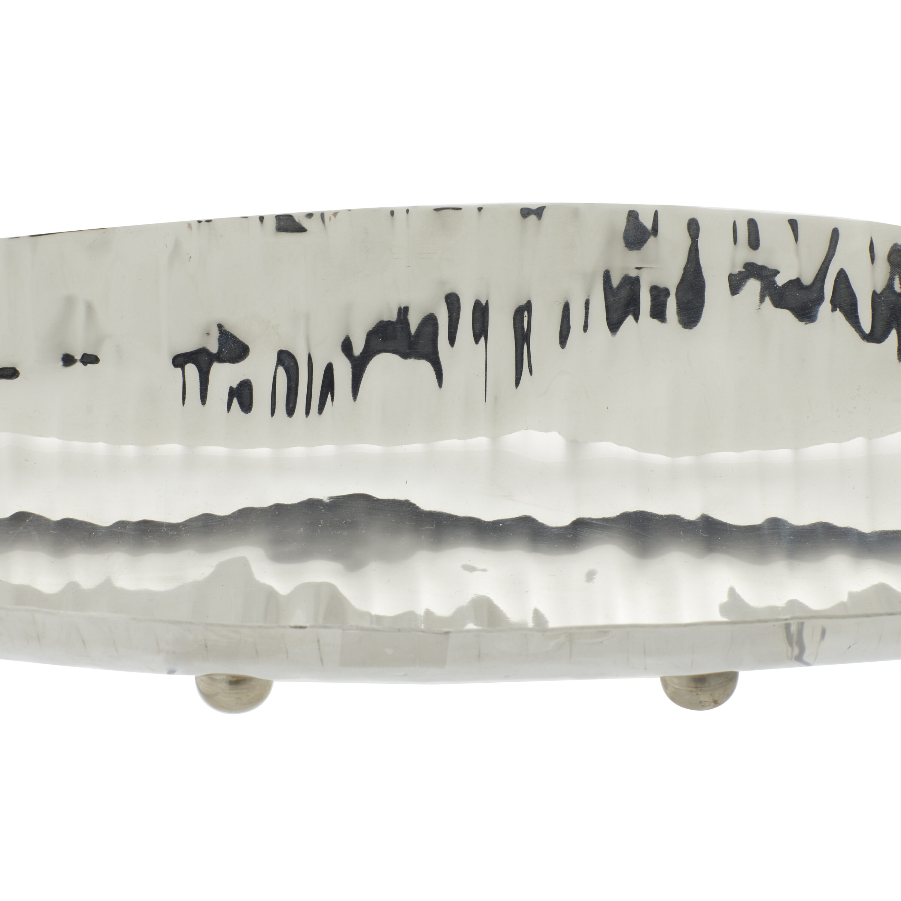 Modern Oval Stainless Steel Decorative Bowl with Stand, 34"W