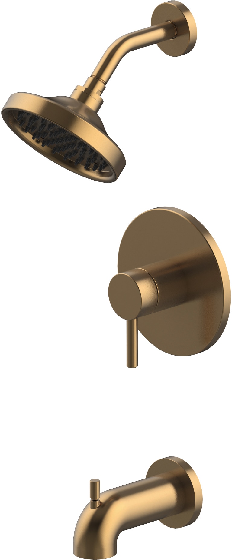 allen + roth Harlow Brushed Bronze 1-handle Single Function Round Bathtub and Shower Faucet Valve Included