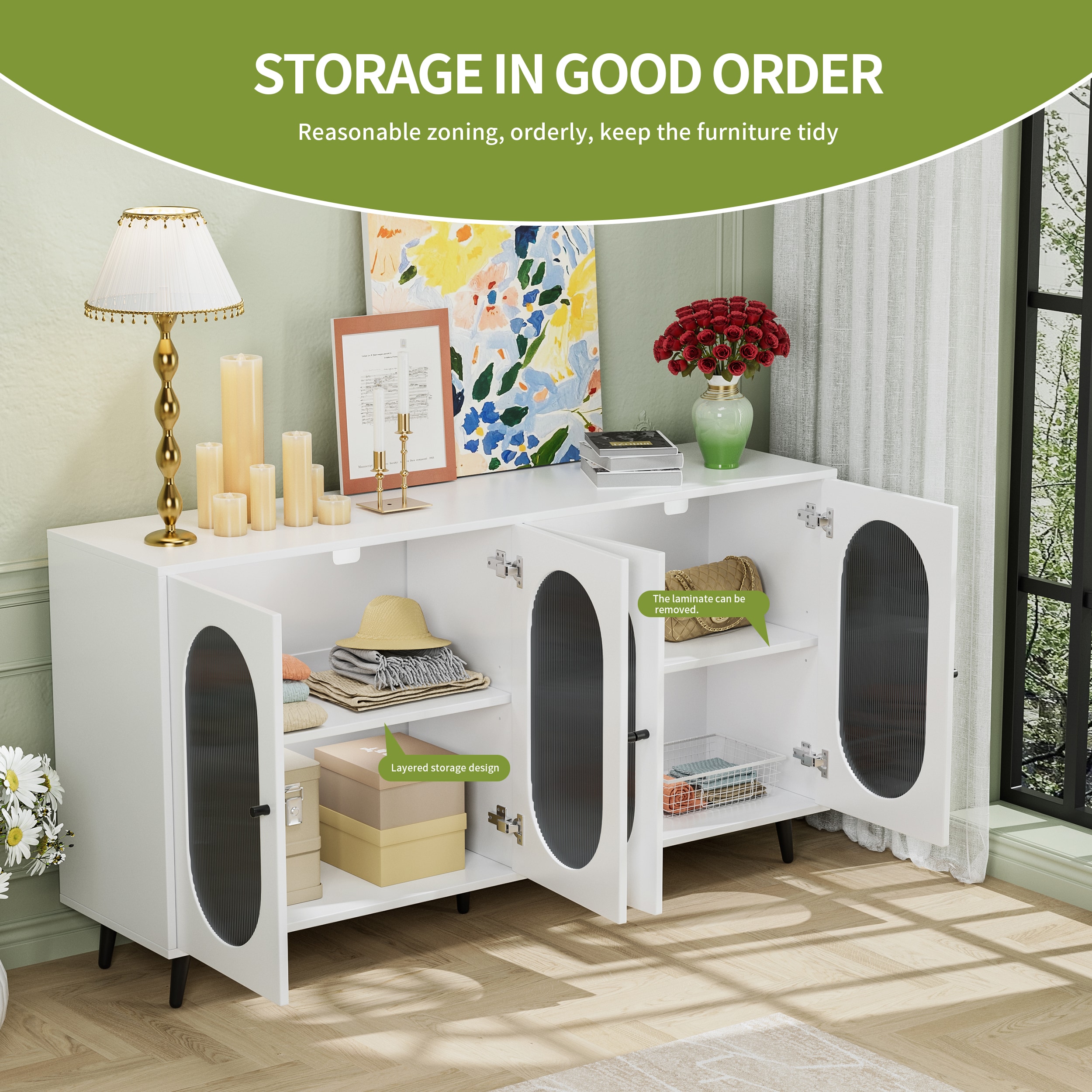 Mondawe MO-JH-006-GR Dining-Kitchen-Storarge - View #3