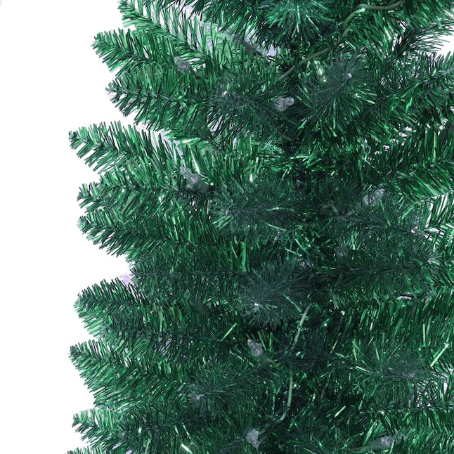 Puleo International 6-ft Pine Pre-lit Slim Artificial Christmas Tree ...