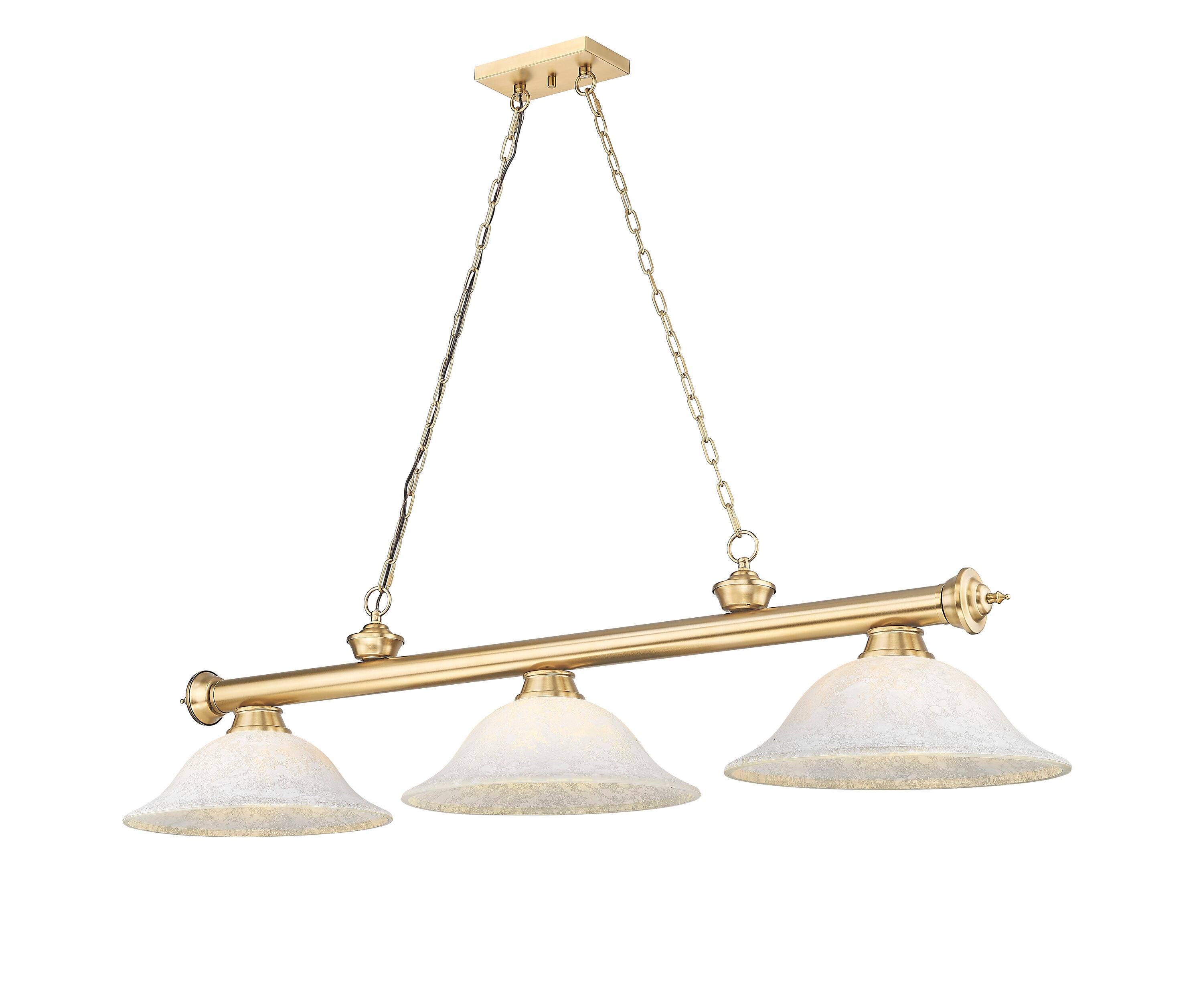 Z-Lite Cordon 16in Heritage Brass Fixture with White Mottle Glass Shade