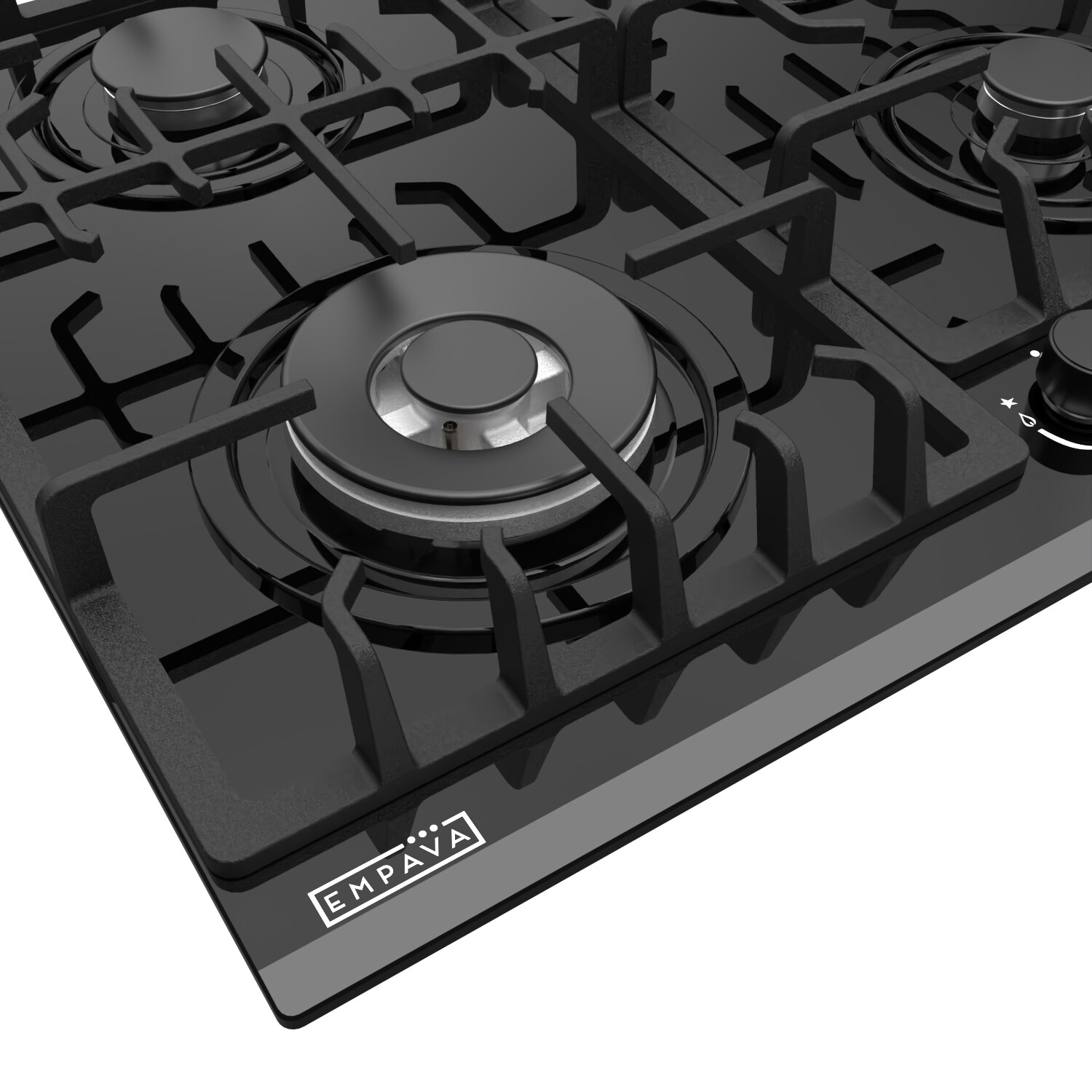 Empava 24-in 4 Burners Black Gas Cooktop in the Gas Cooktops department at