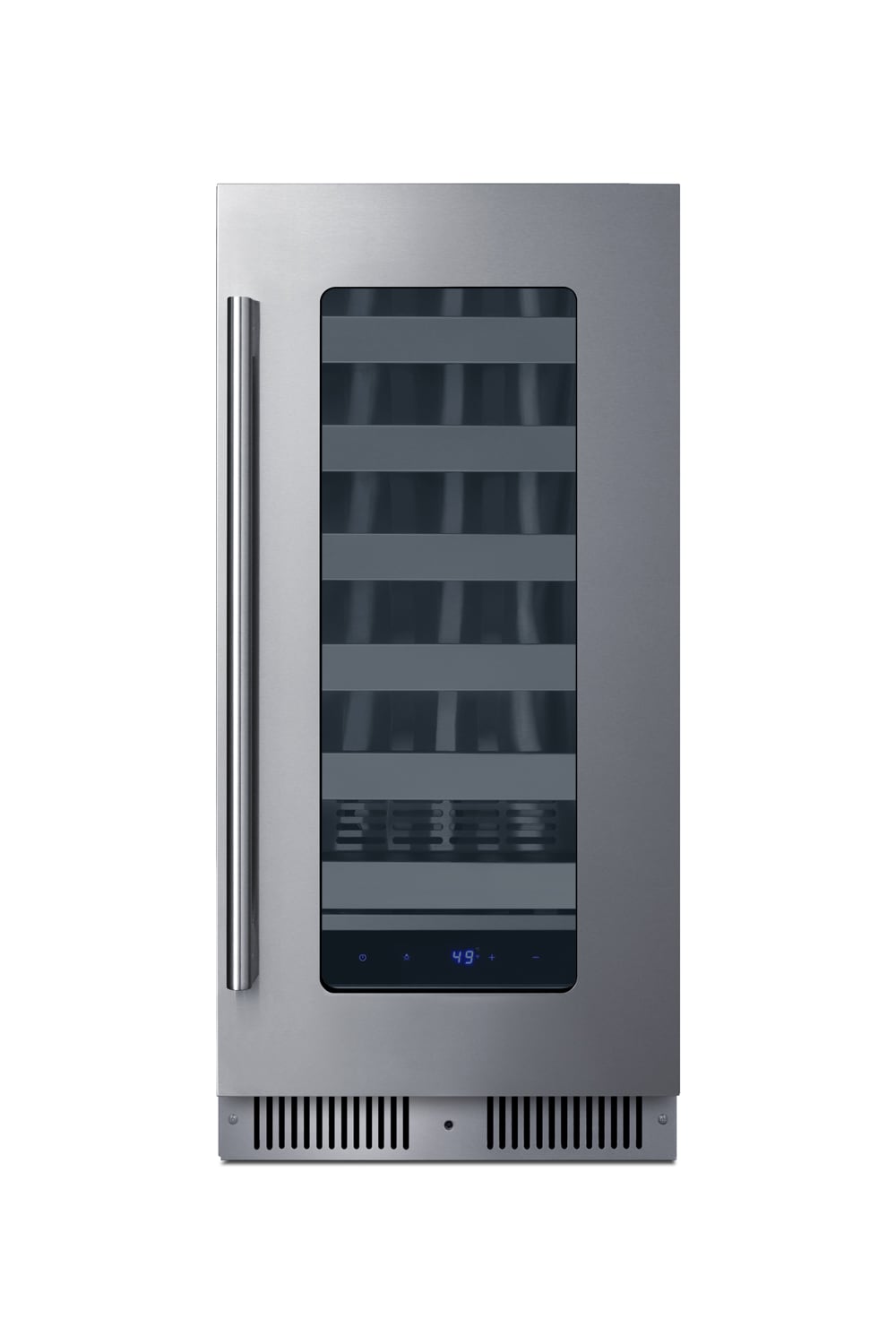 Summit Appliance SDHW1532 14.75-Inches W 18 -Bottles Glass door with seamless stainless steel trim Built-in/Undercounter Indoor Wine Cooler