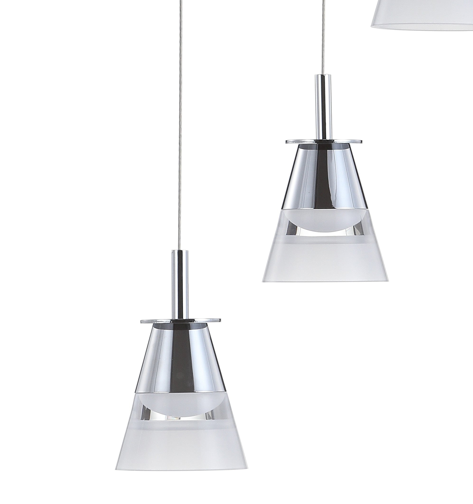 Alain Modern 12.5" Chrome 3-Light Adjustable Cluster LED Pendant