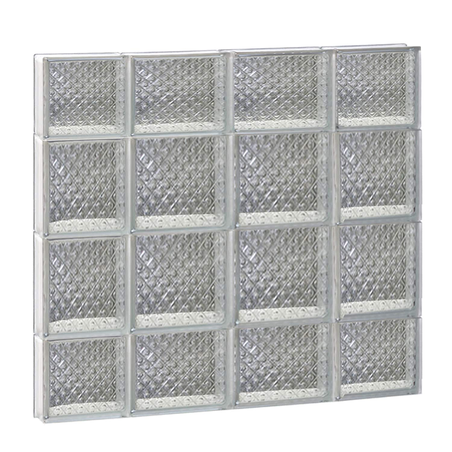 REDI2SET S2828DP Diamond Glass 27-in x 27-in Frameless Replacement Glass Block Window
