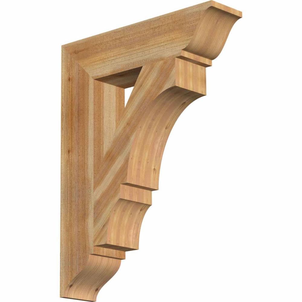 Ekena Millwork BKT06X26X34BOA01RWR Balboa traditional rough sawn 6-in x 26-in x 34-in Western red cedar Brown Wood Standard bracket