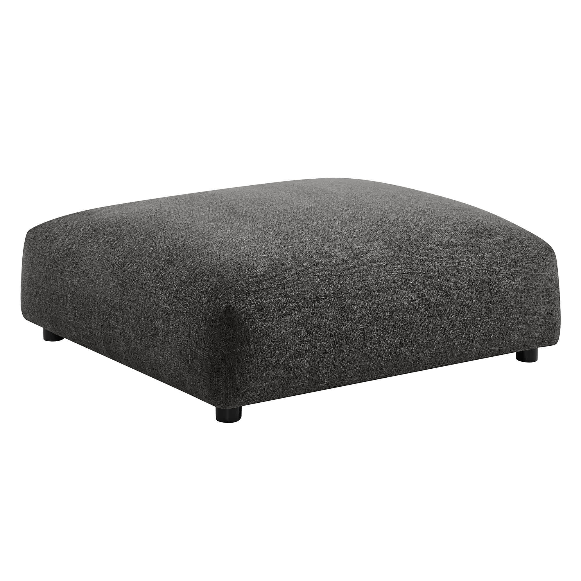  Solace Modular Upholstered Fabric Ottoman in Charcoal