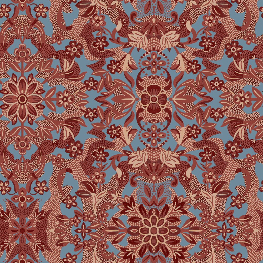 Tempaper OM15209 28-Sq. Feet Red Vinyl Geometric Self-adhesive Peel and Stick Wallpaper