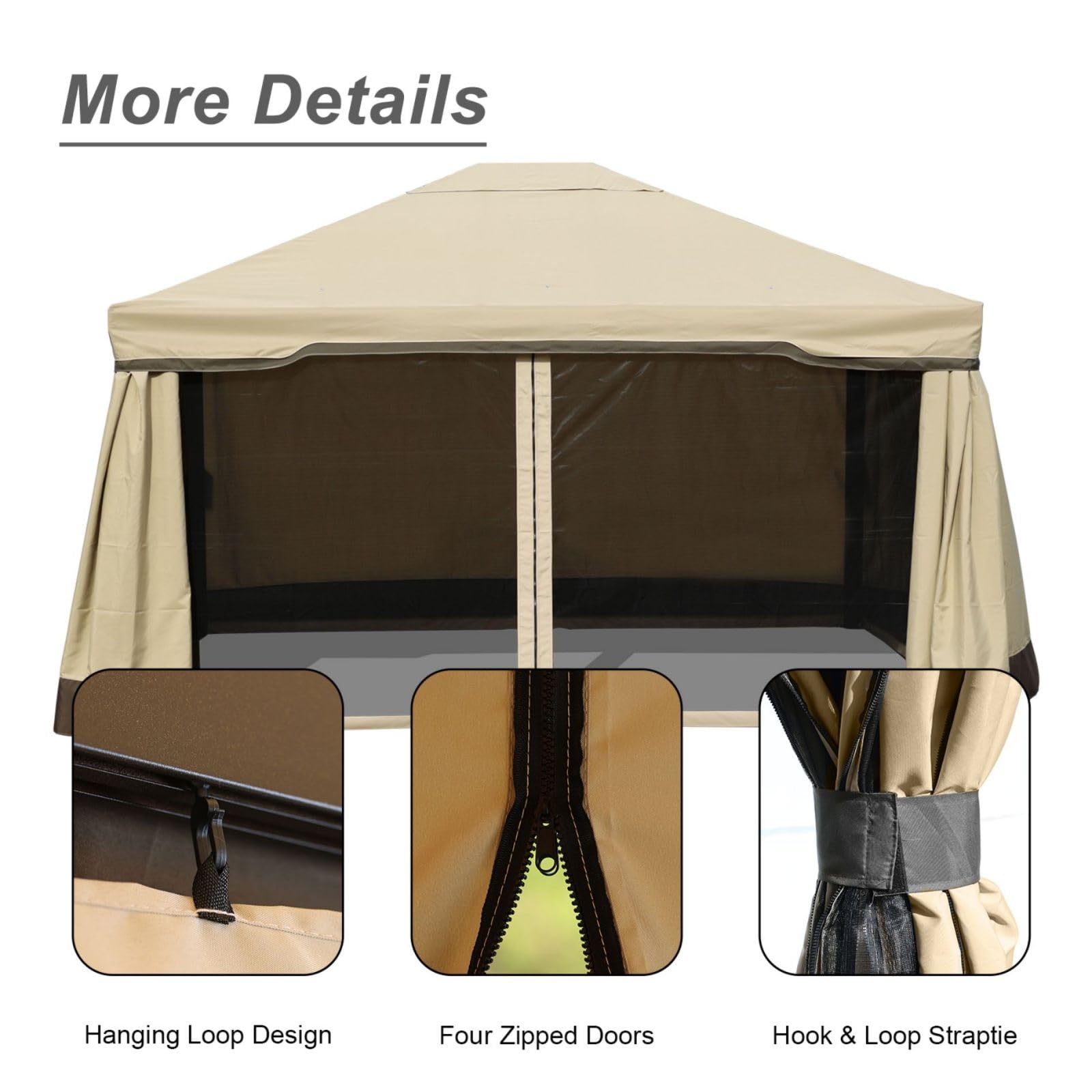 Aoodor A150-PKIKI Wood-Resin-Gazebos - View #3