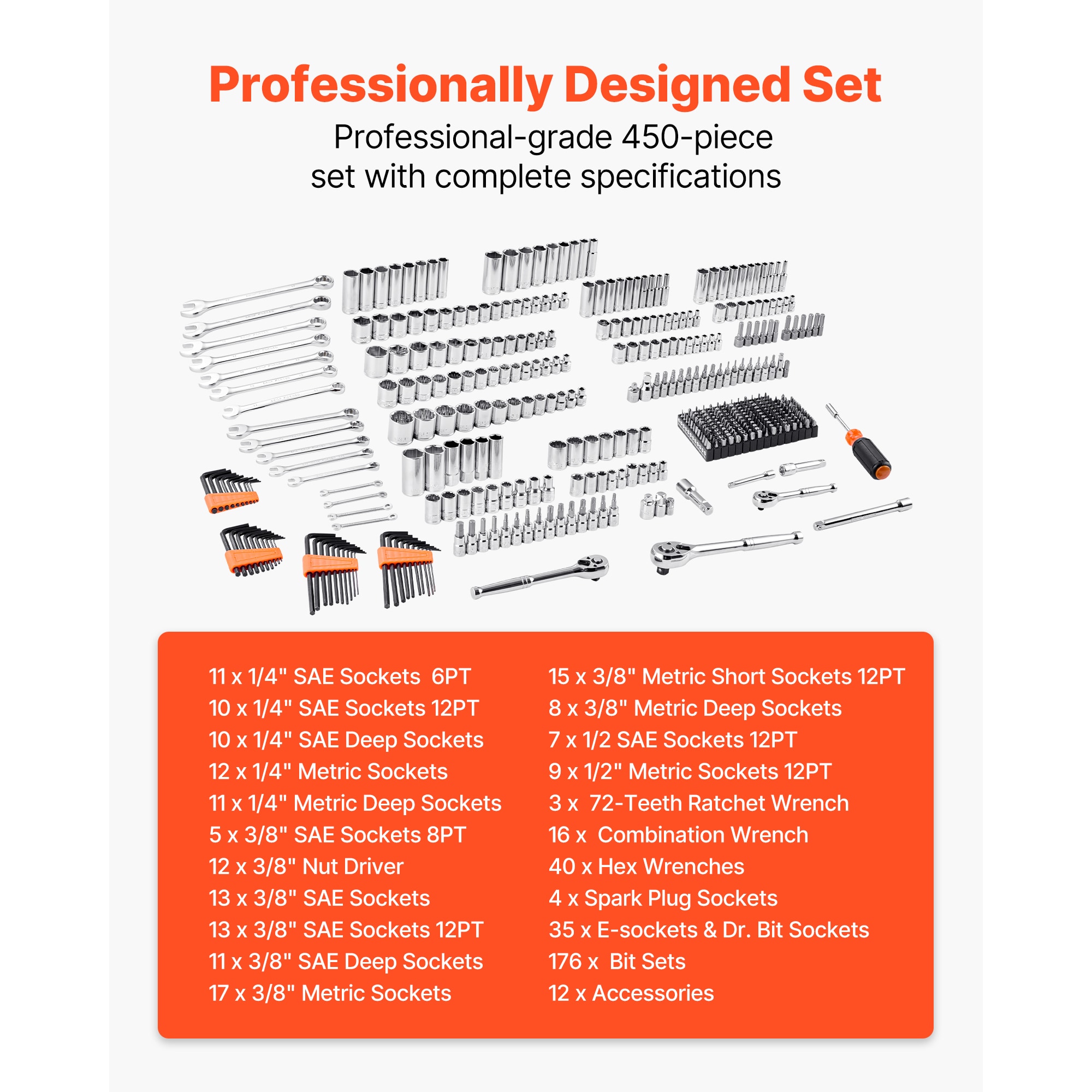 VEVOR SCJXGJ14381207569V0 Mechanics-Tool-Sets - View #3