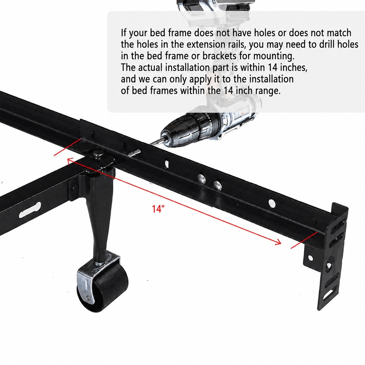 Aoibox Footboard Extension Brackets Set with Adjustable Length for ...