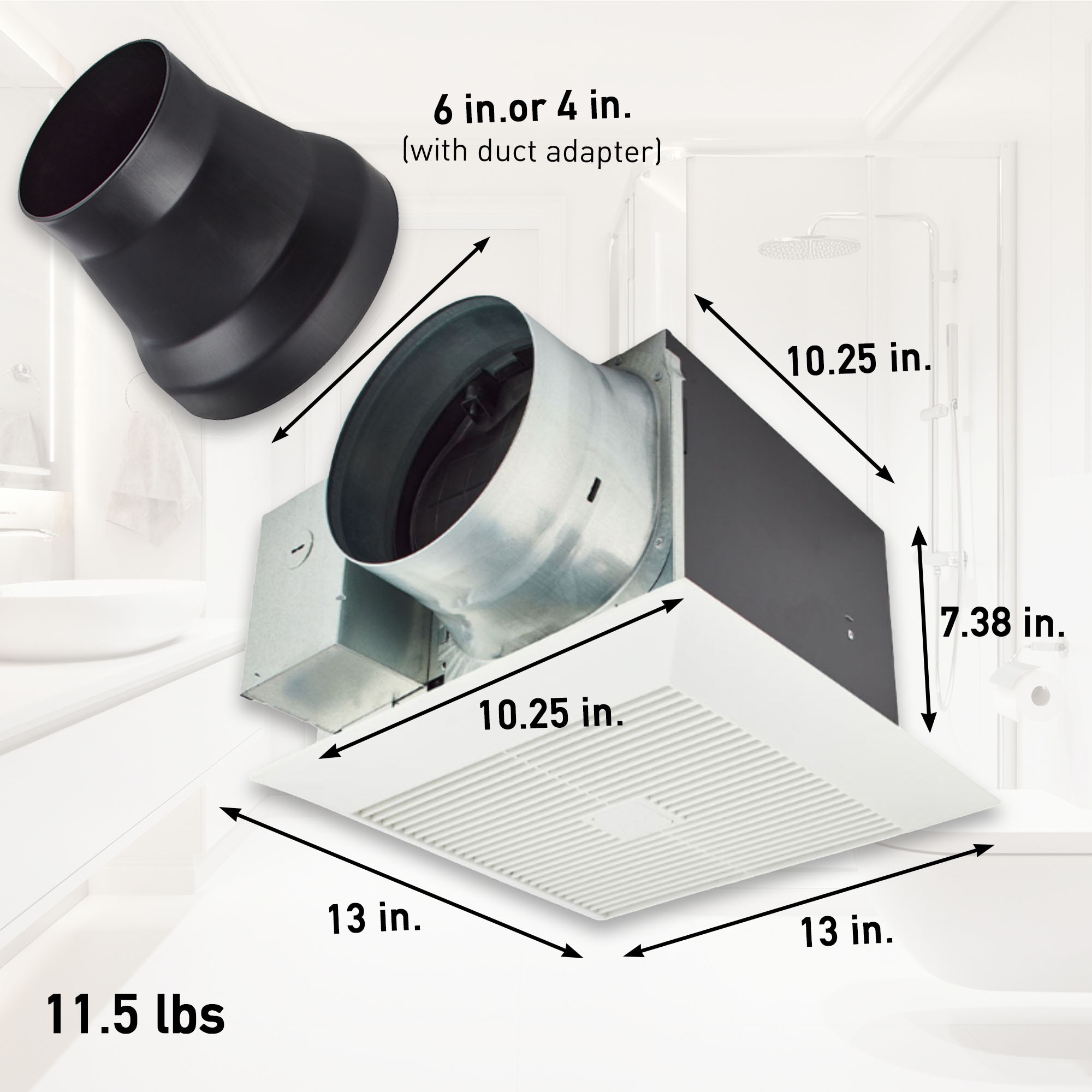 Panasonic 0.5-Sone 110-CFM White Bathroom Fan, ENERGY STAR FV