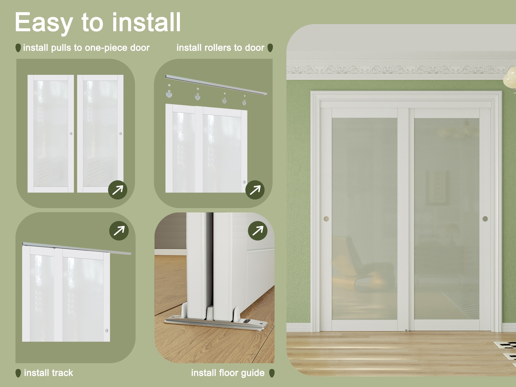 JUJUBON IN-CD-SLG-SD-1L-96 Bifold-Sliding-Closet-Doors - View #5