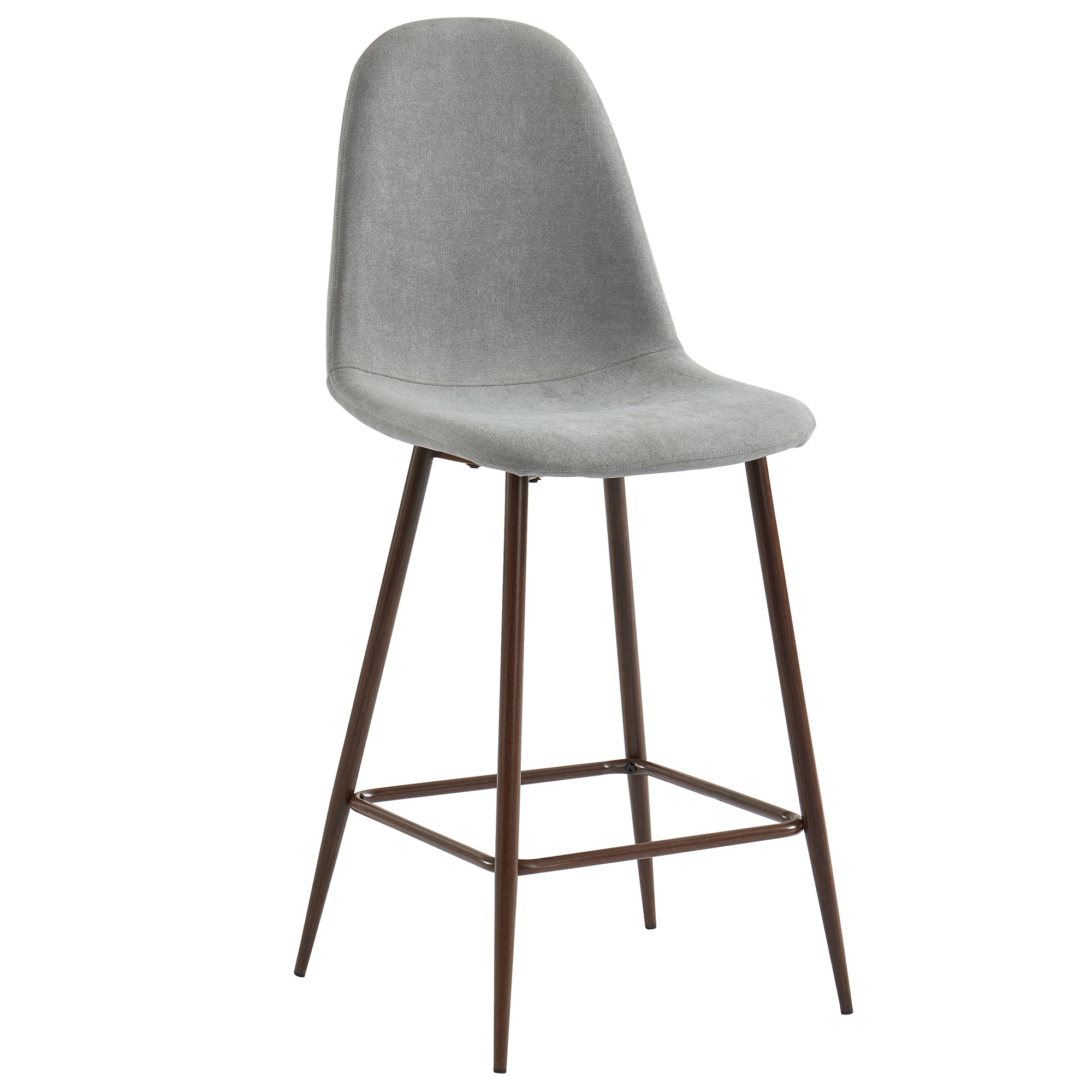 Worldwide Homefurnishings 203-616WL/GY 2 -Set Grey 41.25-Inches H Tall Square seat Upholstered Metal Bar Stool and Back