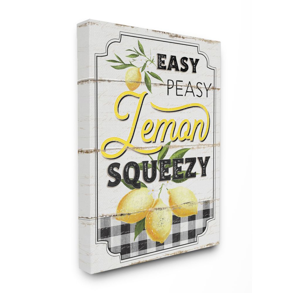 Stupell Industries AB-261-CN-36X48 Vintage Rustic Easy Peasy Lemon Squeezy Quote Jennifer Pugh 48-in H x 36-in W Inspirational Print on Canvas