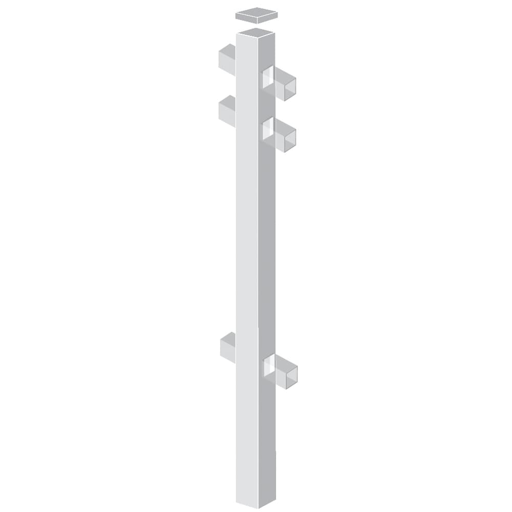 Freedom 73009170 Concord/New Haven 7-ft H x 2-in W White Aluminum Decorative Line Spaced picket Fence post