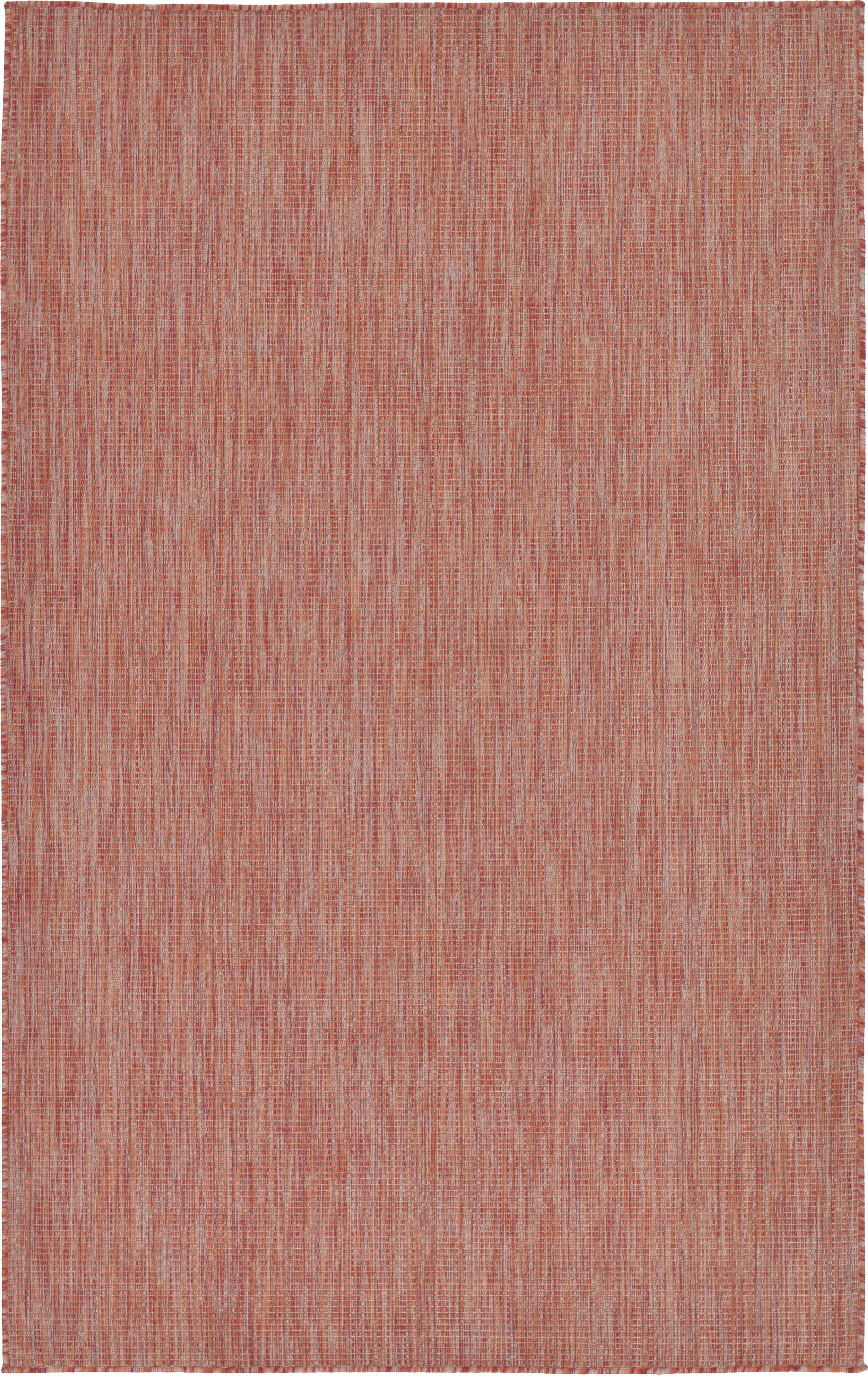 Unique Loom 3128965 Solid Outdoor 5 x 8 (ft) Loomed Polypropylene Rust Red/Terracotta Rectangular Indoor/Outdoor Distressed/Overdyed Area rug