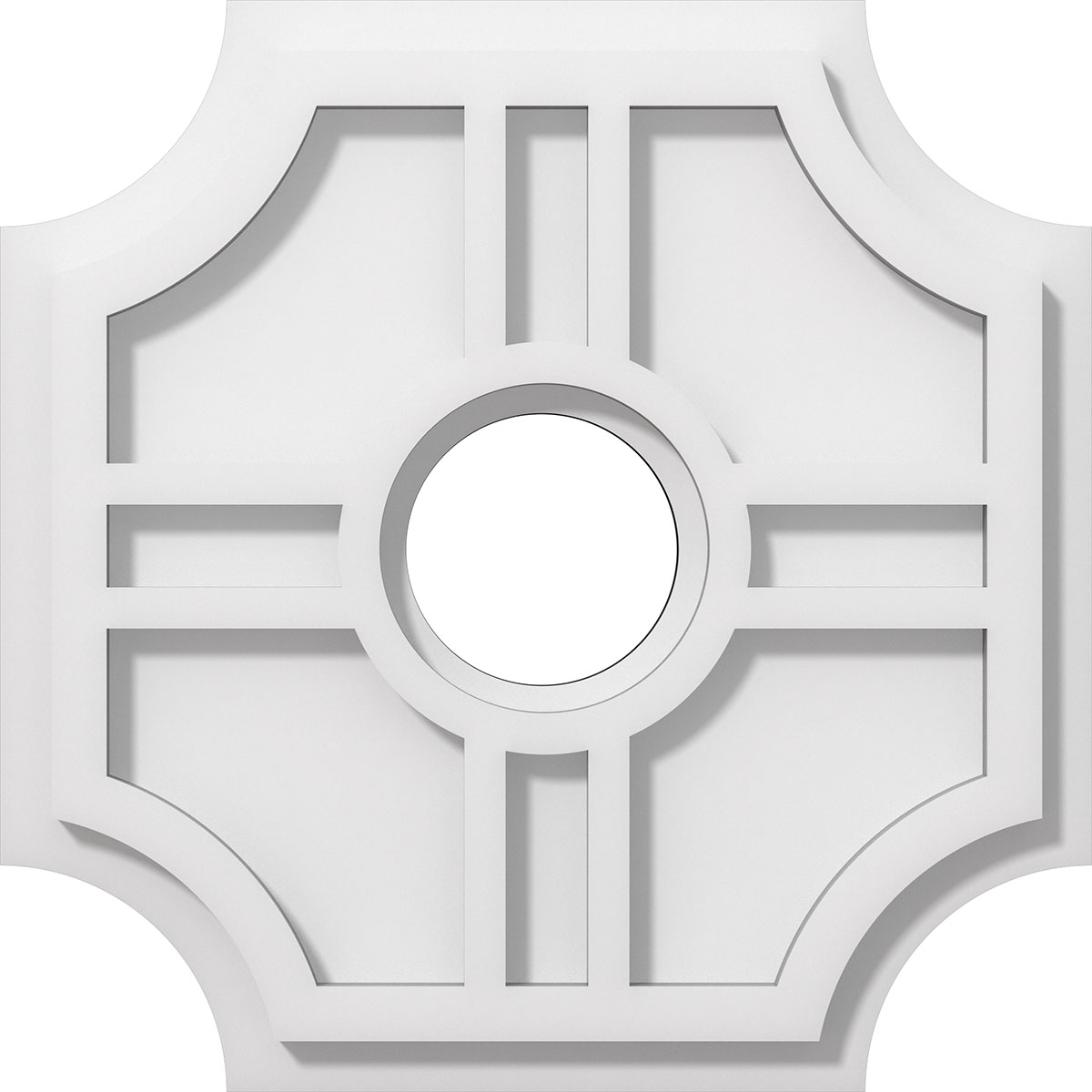 Ekena Millwork CMP12HS-03000 Haus 12-in W x 12-in L Contemporary White PVC Whole Ceiling Medallion