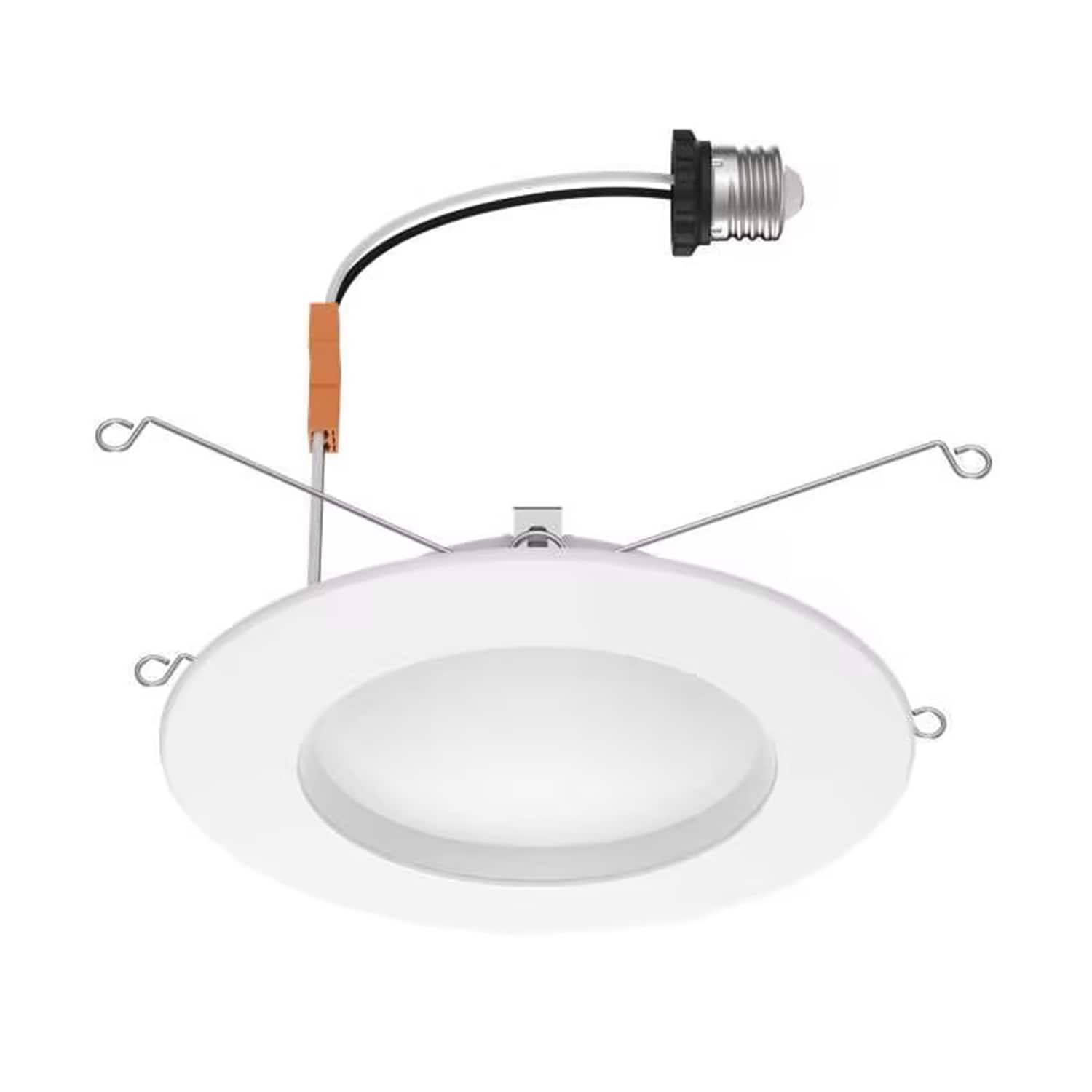 Utilitech MQTL1281-L65K9027 White 6-in 650 -Lumens Switchable white Round Dimmable LED Wet rated Recessed Downlight