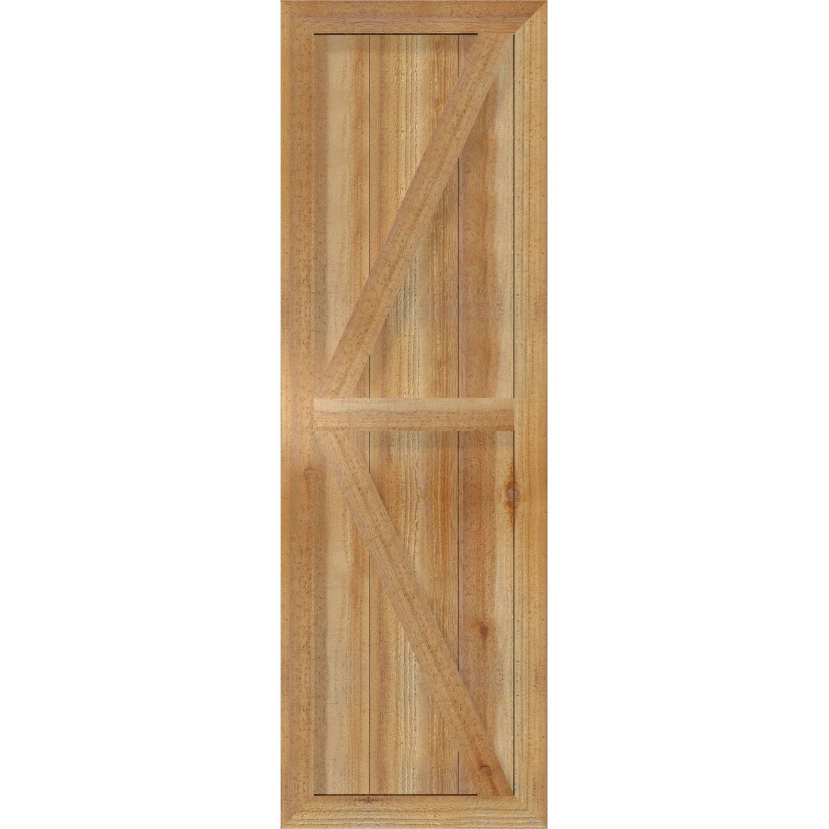 Ekena Millwork RBF06Z16X050RWR 16.125-in W x 50-in H Unfinished Paintable/Stainable Board and batten Framed with z-bar Wood Exterior Shutters ( 2 -Pack )