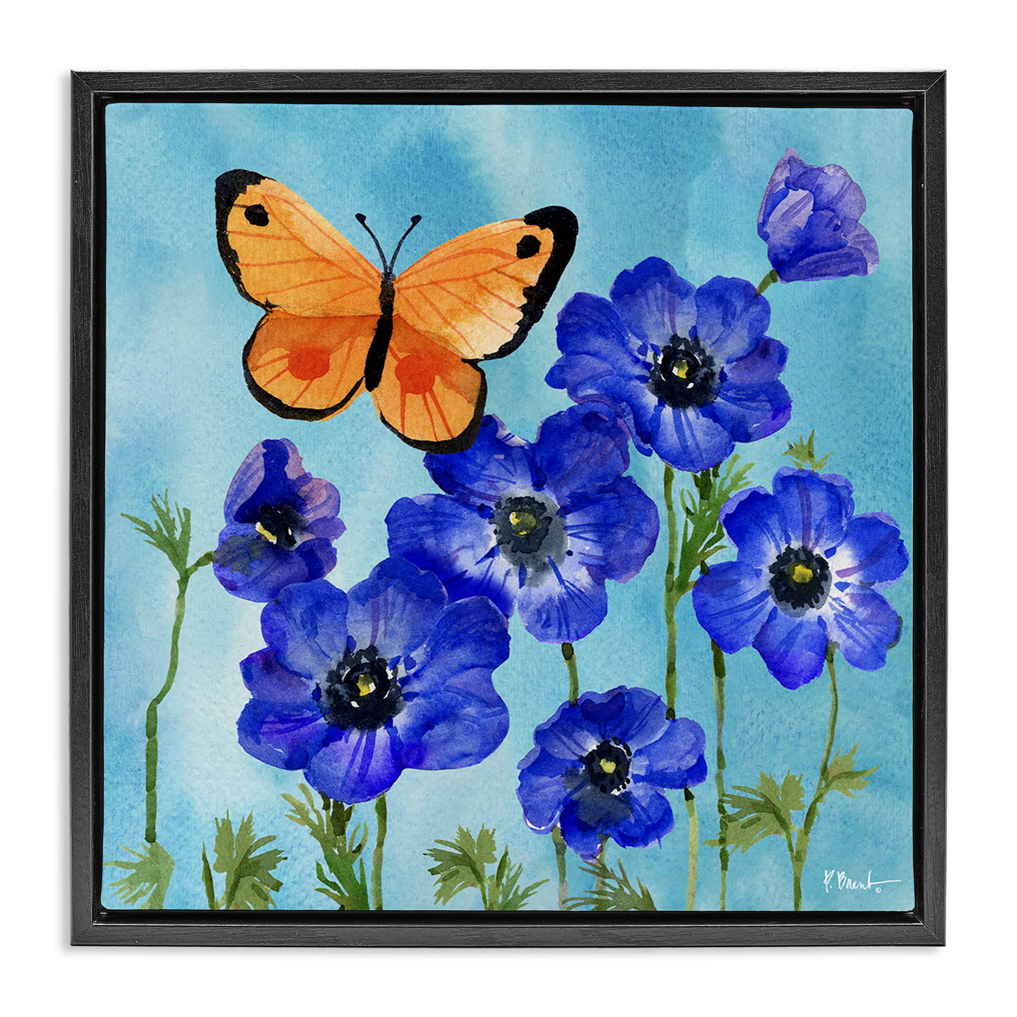 Stupell Industries BT-890-FFB-24X24 Poetic Monarch Butterfly Black Framed Floater Canvas Wall Art By Paul Brent 25 x 25