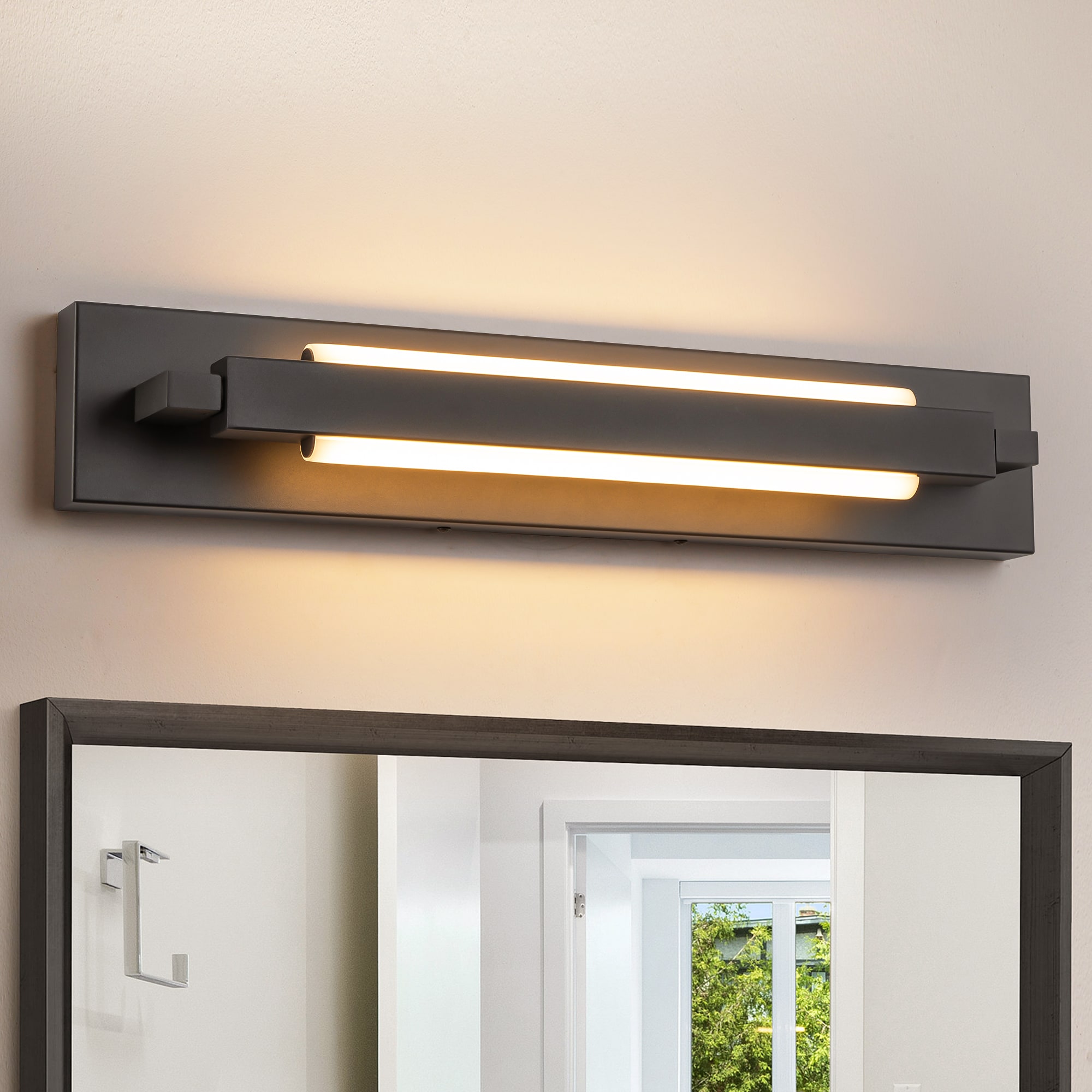 Rennnsan WS810149928 Kevin 23.6-in 1 -Light Matte Black Integrated LED Modern/contemporary Vanity light bar