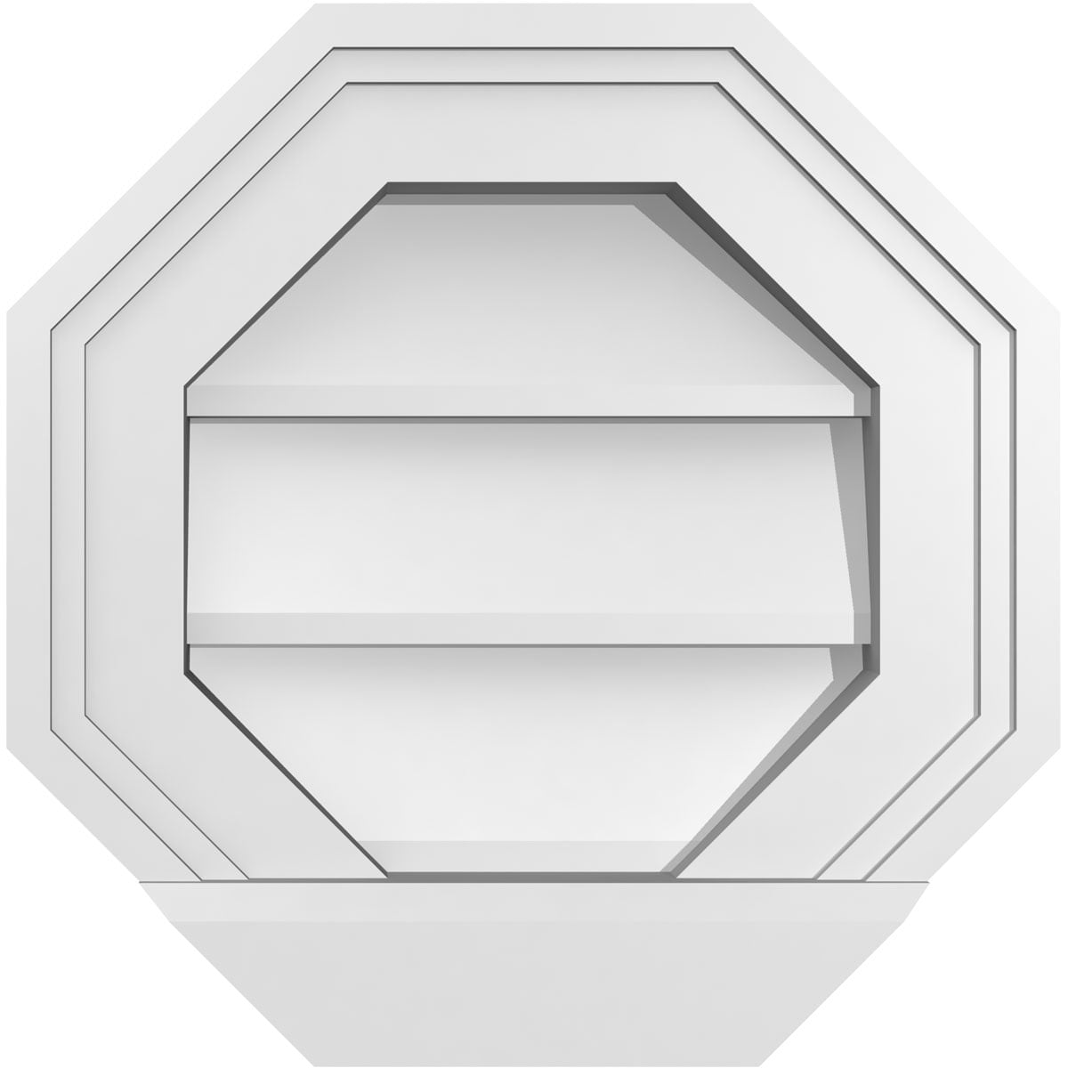 Ekena Millwork GVPOC12X1203SN 12-Inches x 12-Inches Off-white Octagon PVC Gable Louver Vent