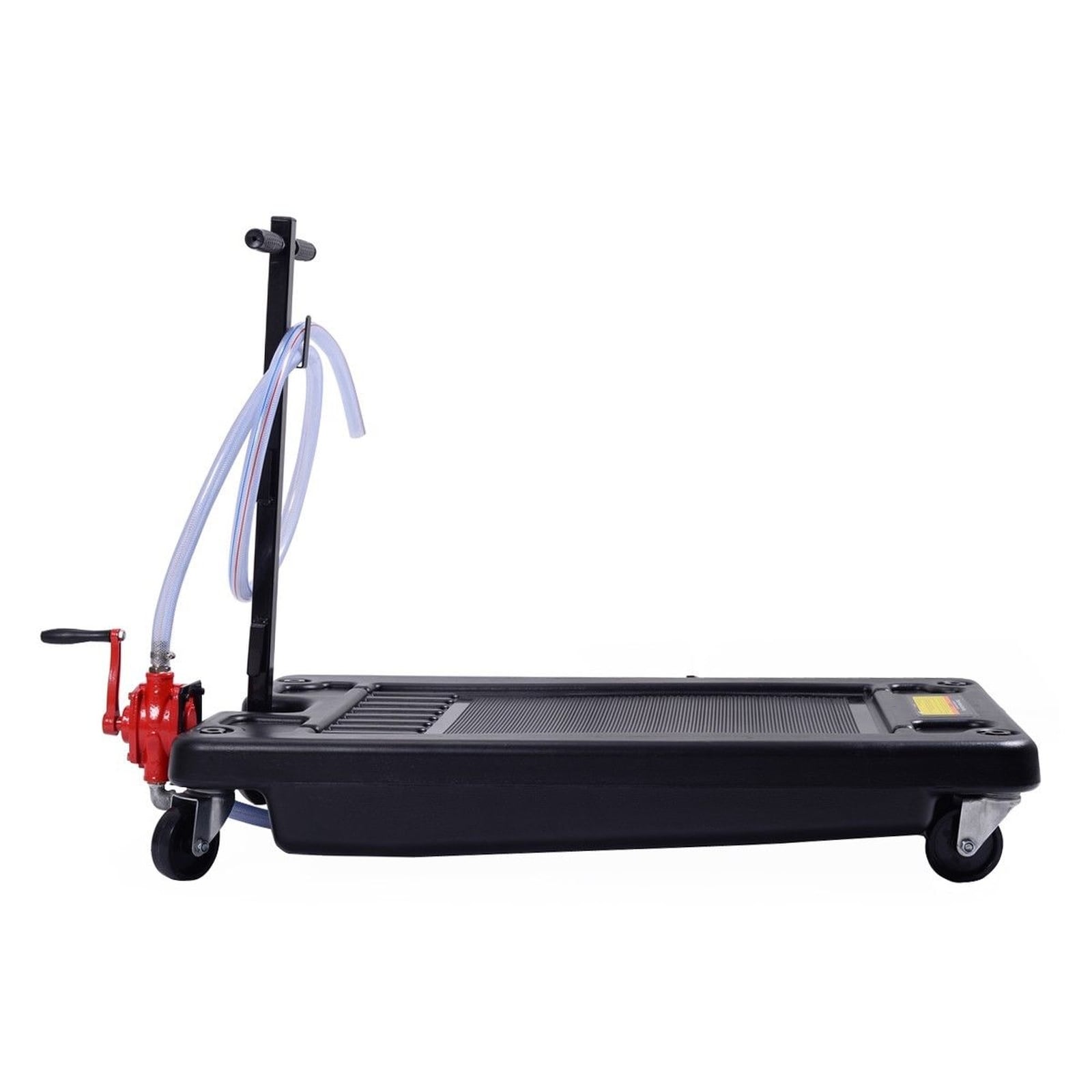 SUGIFT - 17-gal Low Profile Portable Oil Drain Pan with Rotary Hand Pump and 8-ft Hose for Cars T...