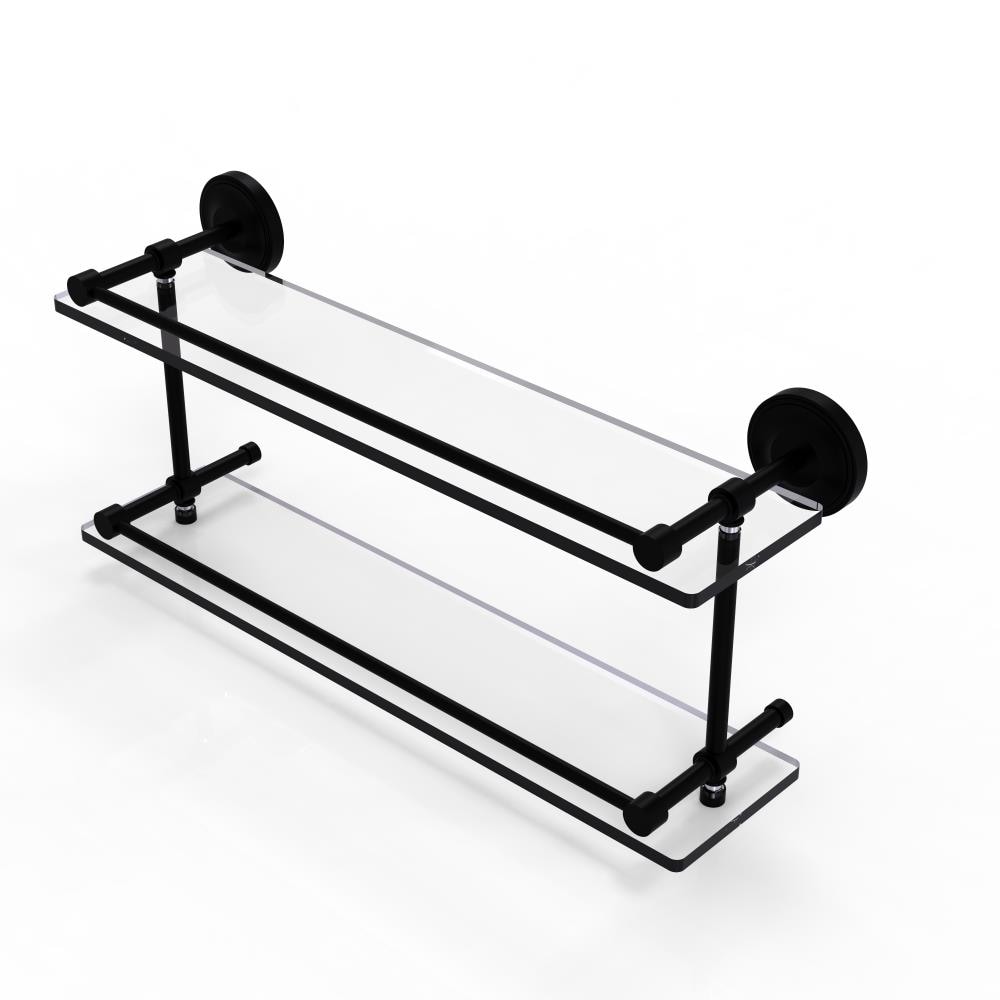 Allied Brass PRBP-2/22-GAL-BKM Prestige Regal Matte Black 2 -Tier Wall mount Bathroom Shelf ( 22-in x 8-in x 5-in )