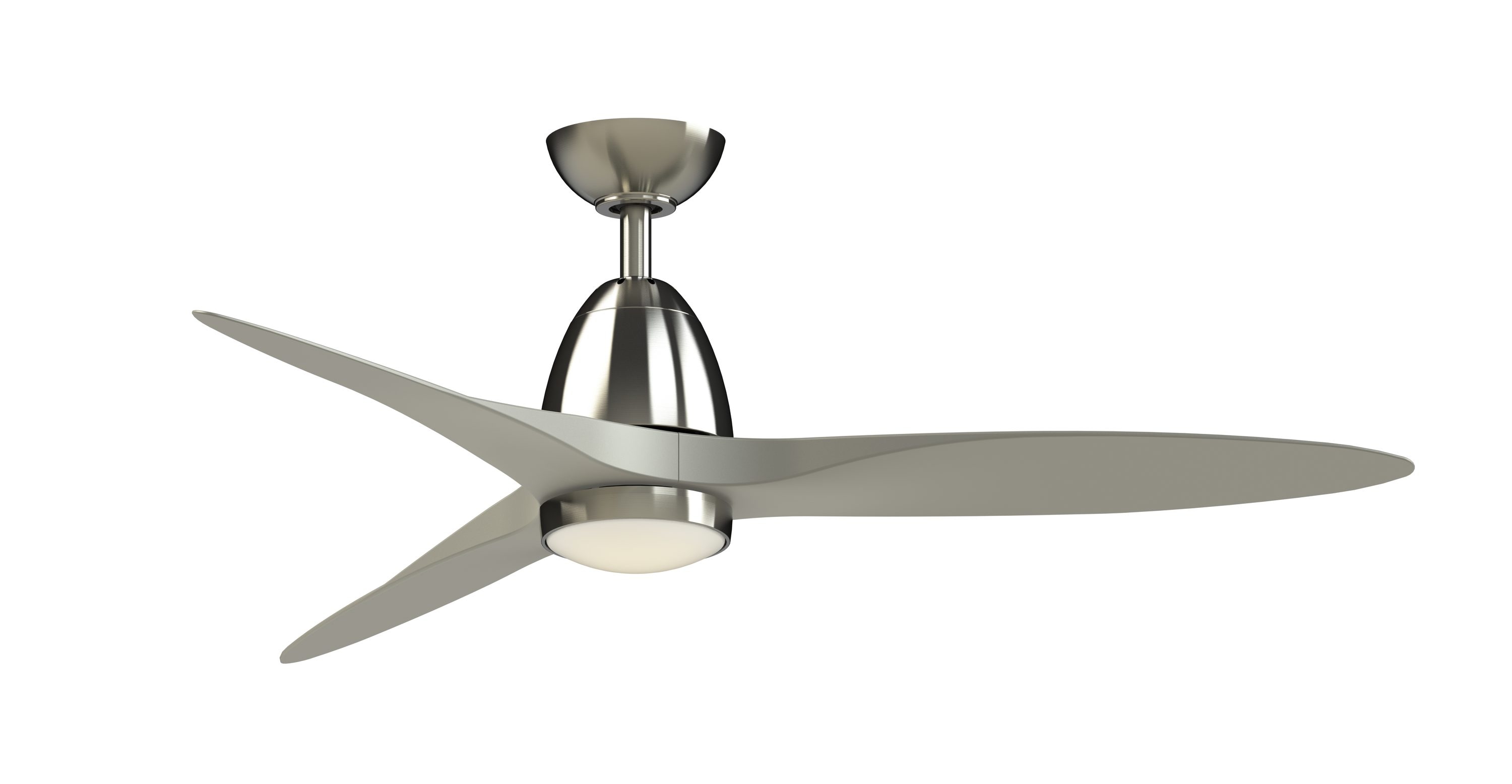Fanimation Studio Collection Prop 52-in Brushed Nickel Color-changing  Integrated LED Indoor/Outdoor Propeller Ceiling Fan with Light and Remote (3-Blade)  in the Ceiling Fans department at