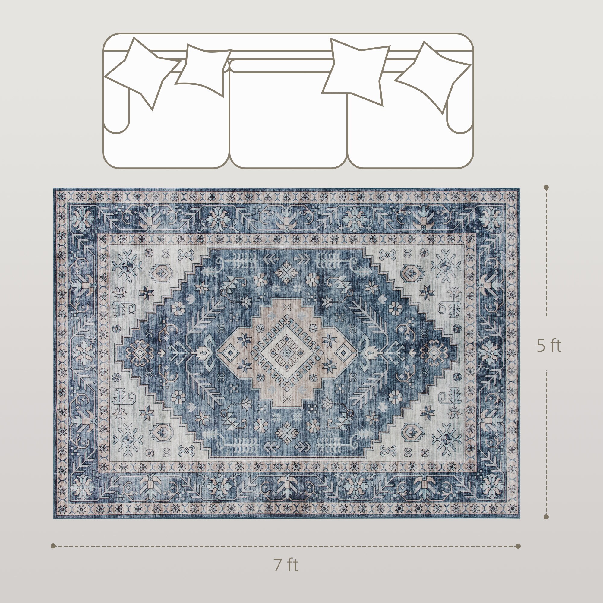 HomCom 83C-027V01BU rugs - View #3