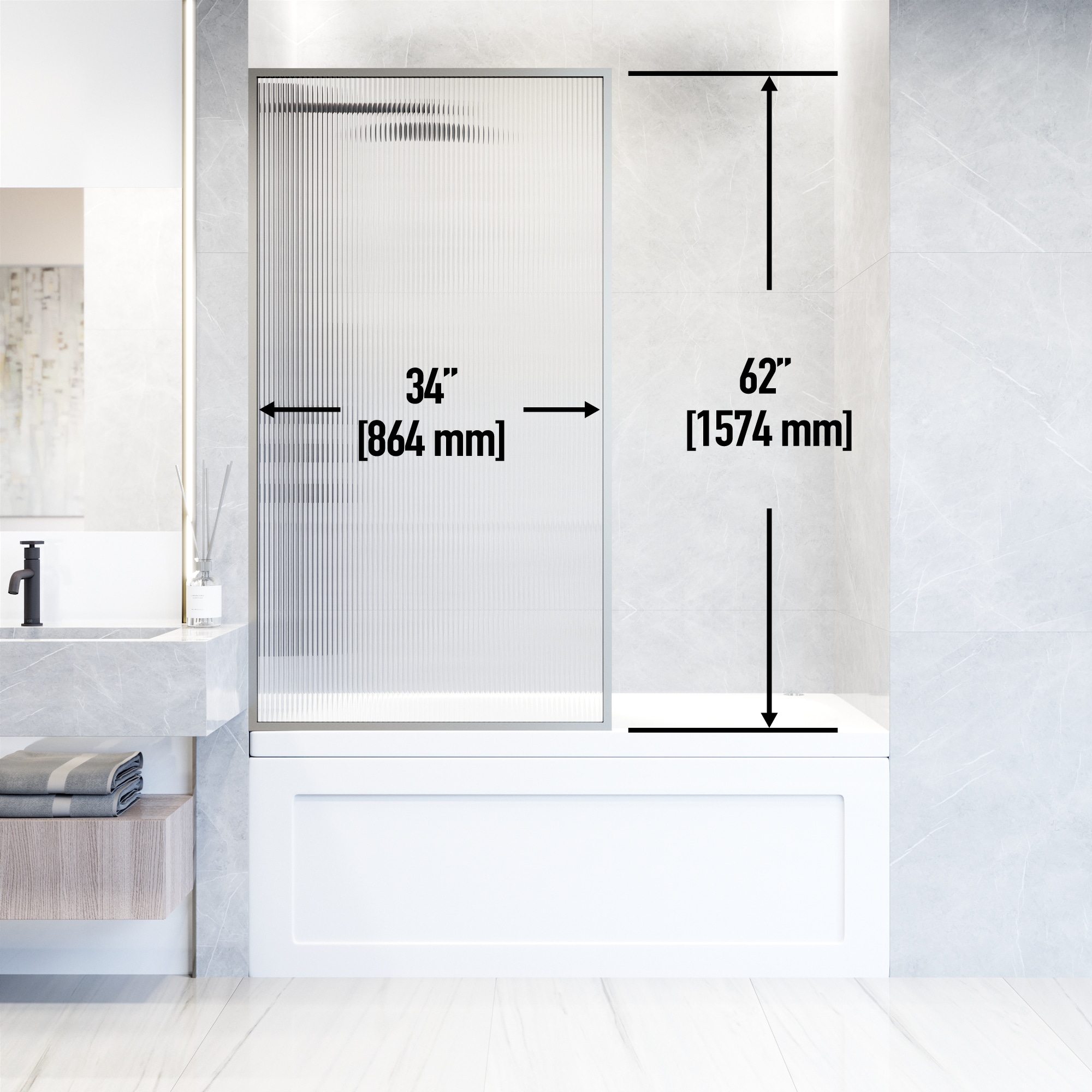 VIGO VG6077STFL3462 Bathtub-Doors - View #3
