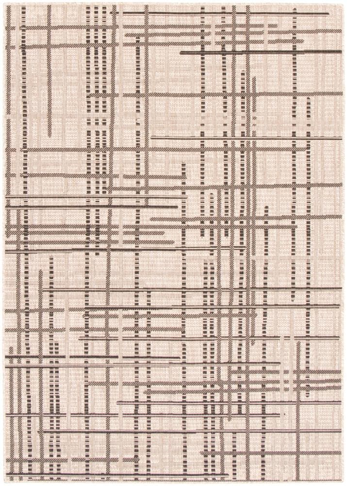 ECARPETGALLERY 315428 Sisal Burburry 4 x 6 (ft) Loomed Polypropylene Silver Black Rectangular Indoor Bohemian/Eclectic Area rug