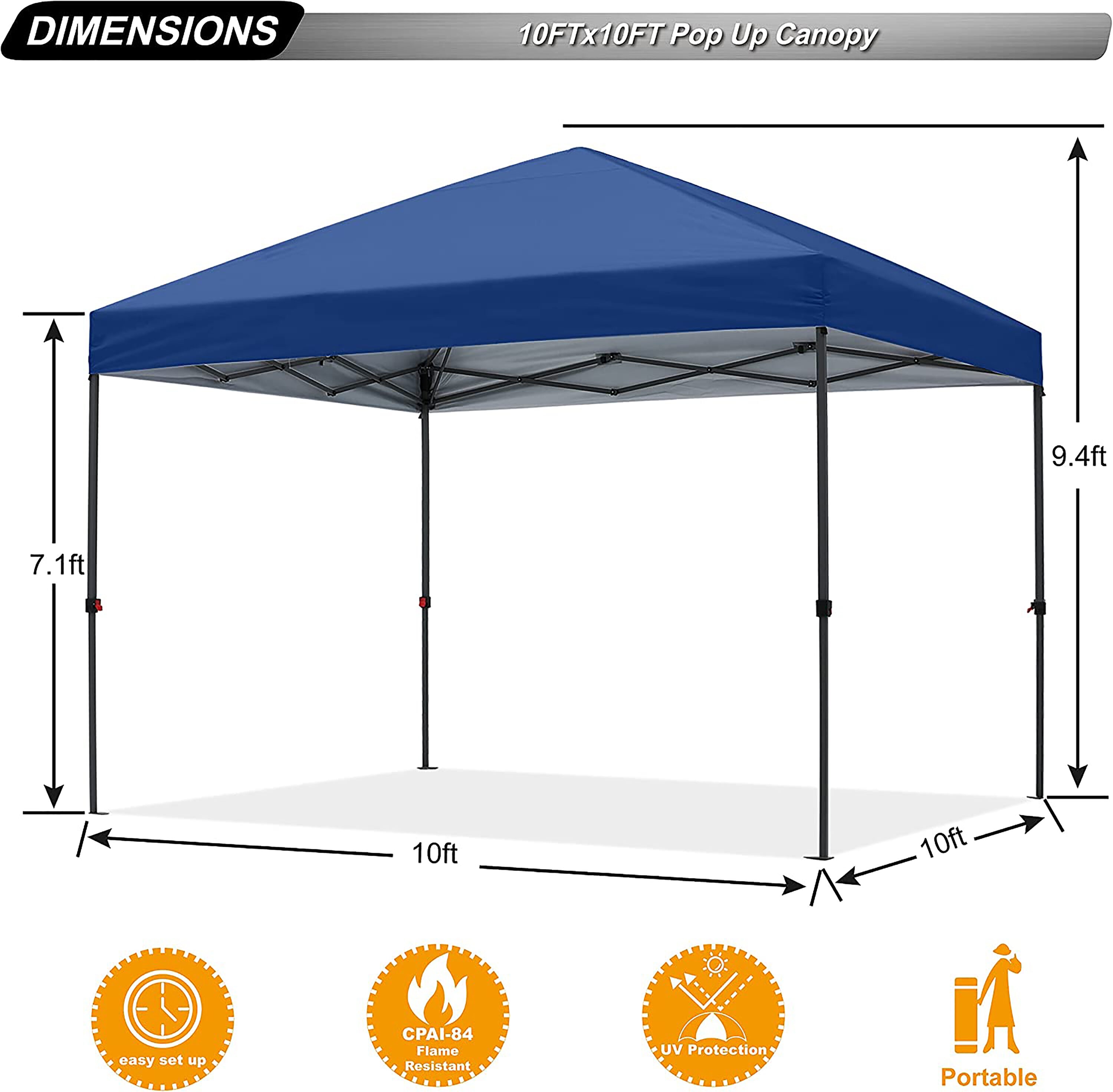 ABCCANOPY 10-ft x 10-ft Square Navy Pop-up Canopy in the Canopies ...