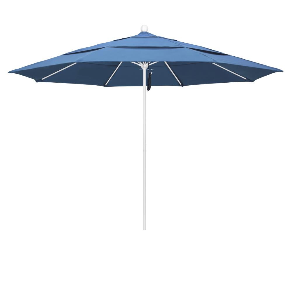 California Umbrella 11 Ft Frost Blue No Tilt Market Patio Umbrella At 