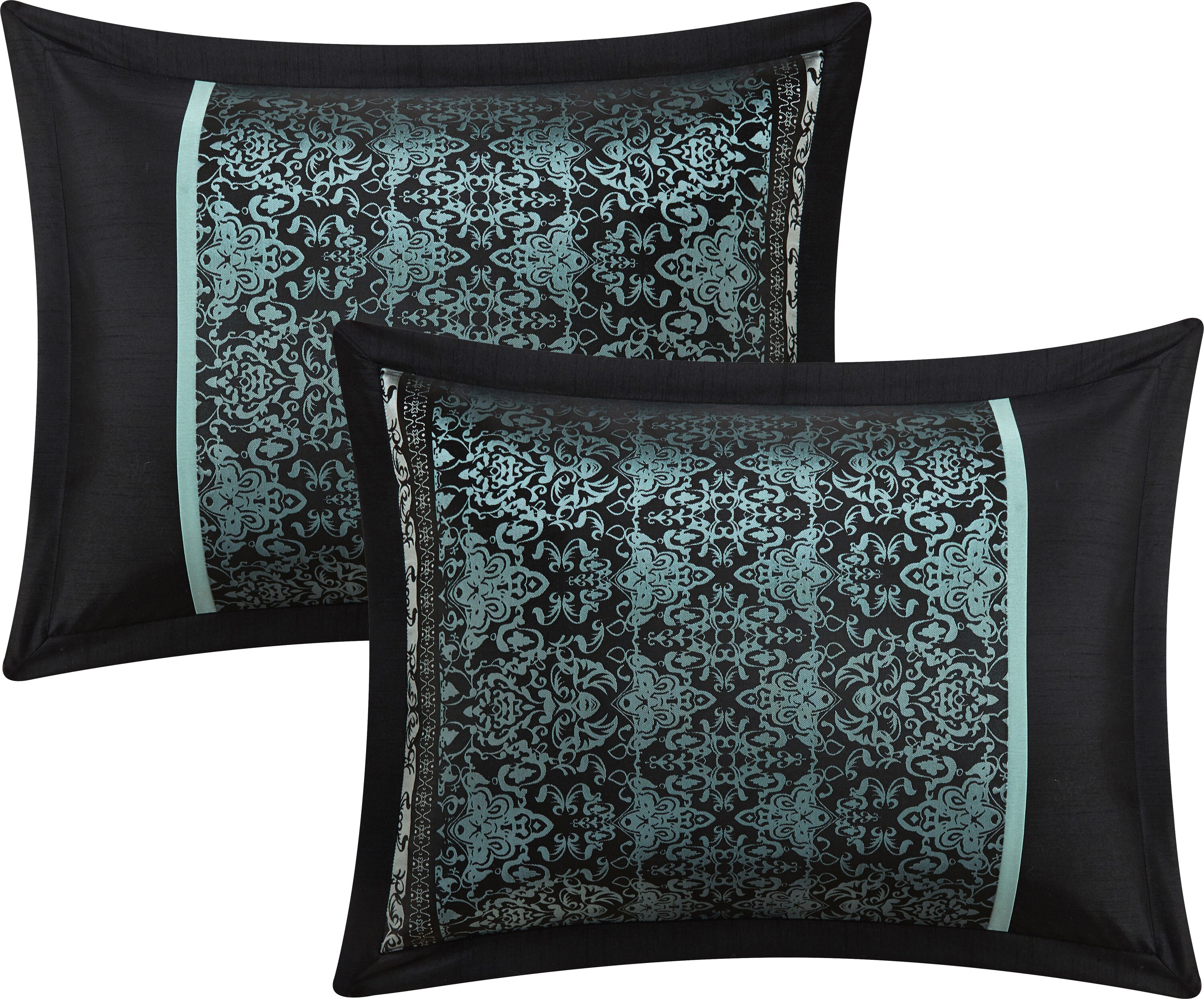 Grand Avenue 7-Piece Aqua/Black King Comforter Set in the