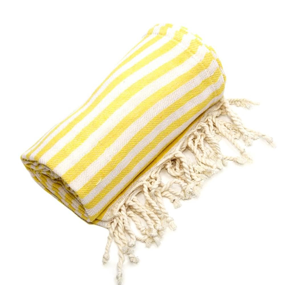 Linum Home Textiles FSP80 Sunshine Yellow Turkish Cotton Quick Dry Beach Towel (Fun in the Sun)