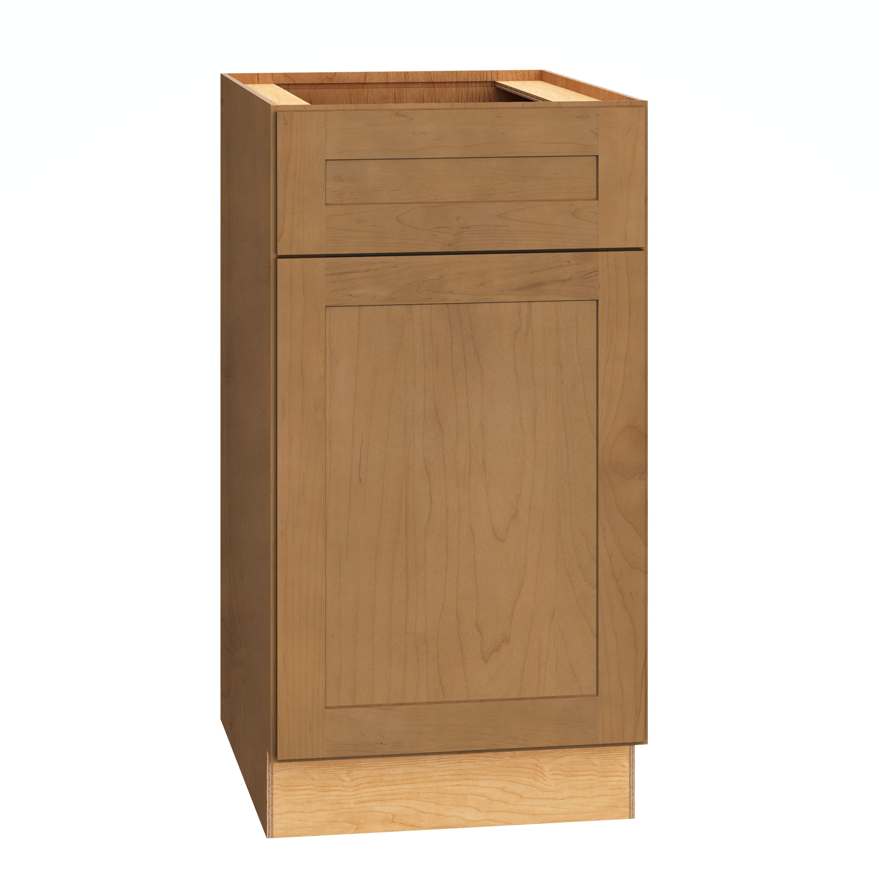 Diamond Express 62L-BWB18 Jamestown 18-in W x 34.5-in H x 24-in D Sahara Brown Pull-out trash cabinet Base Fully assembled Plywood Cabinet Recessed Panel Shaker