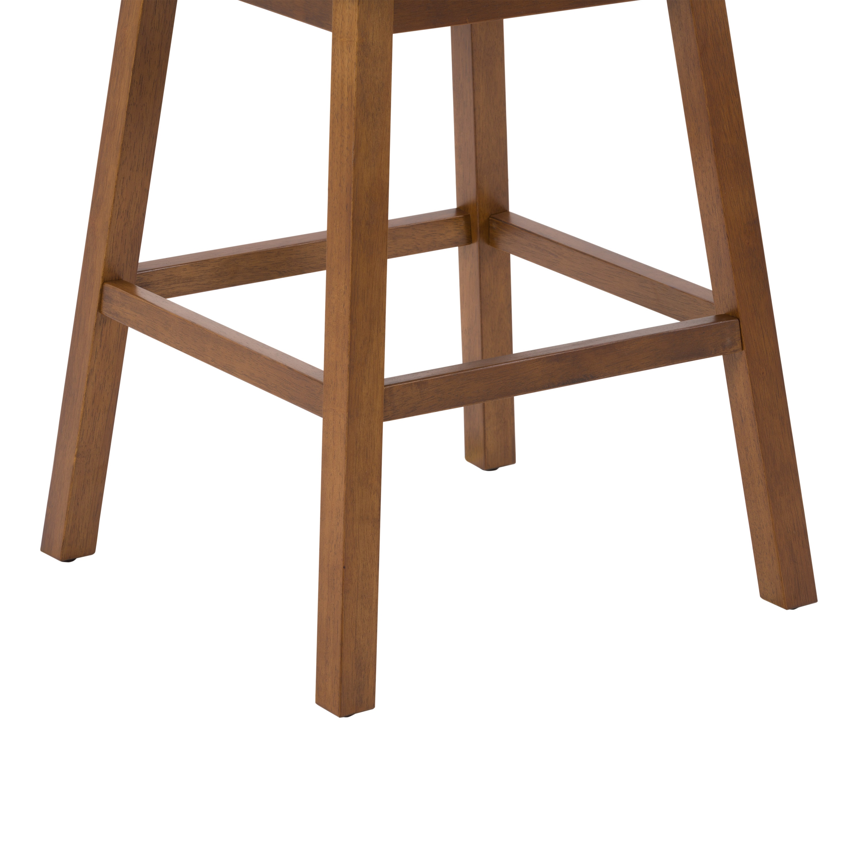 Beige Fabric Upholstered High Back Bar Stools - Set of 2