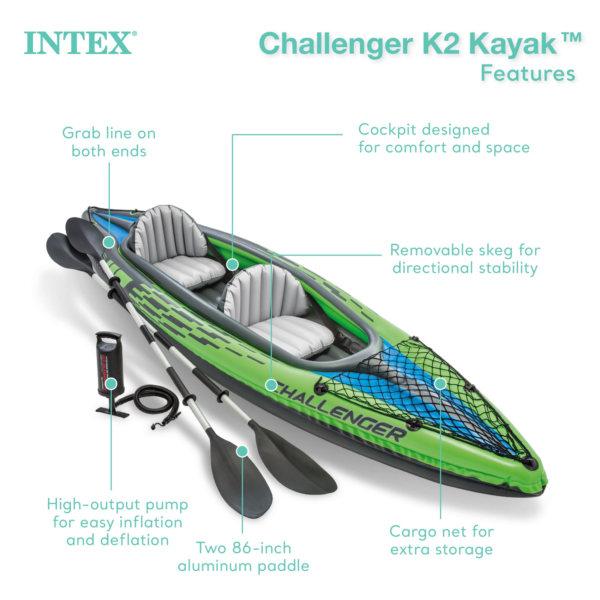 Intex 23703 Sit-in 2 Person 46-ft PVC Kayak