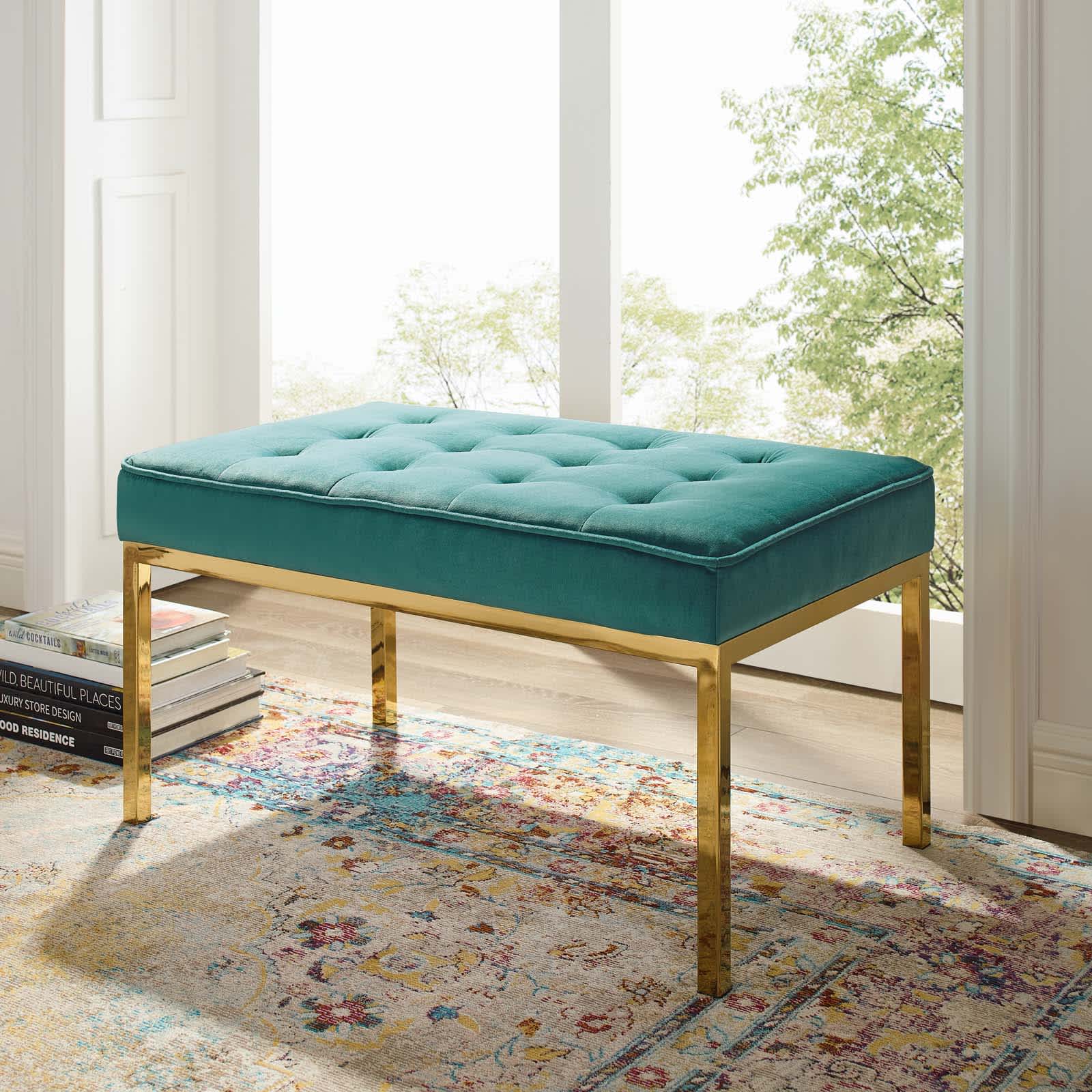 Modway EEI-3402-GLD-TEA bench - View #2