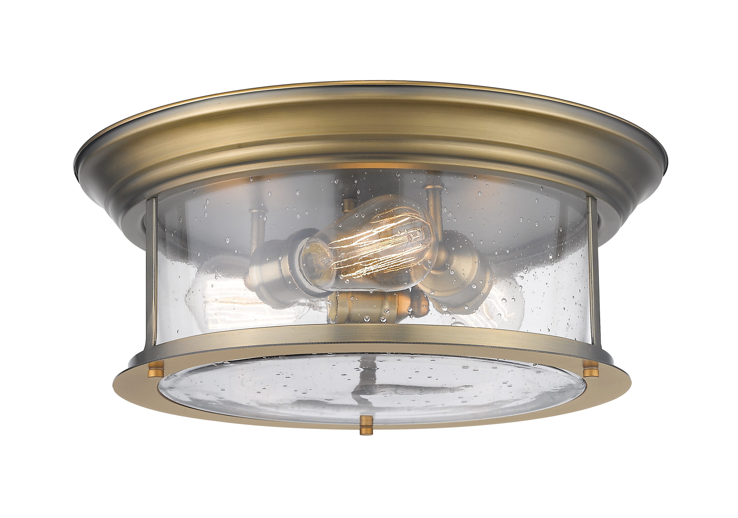 Z-Lite 727F16-HBR Sonna 3 -Light 15.5-in Antique Brass Flush Mount Light