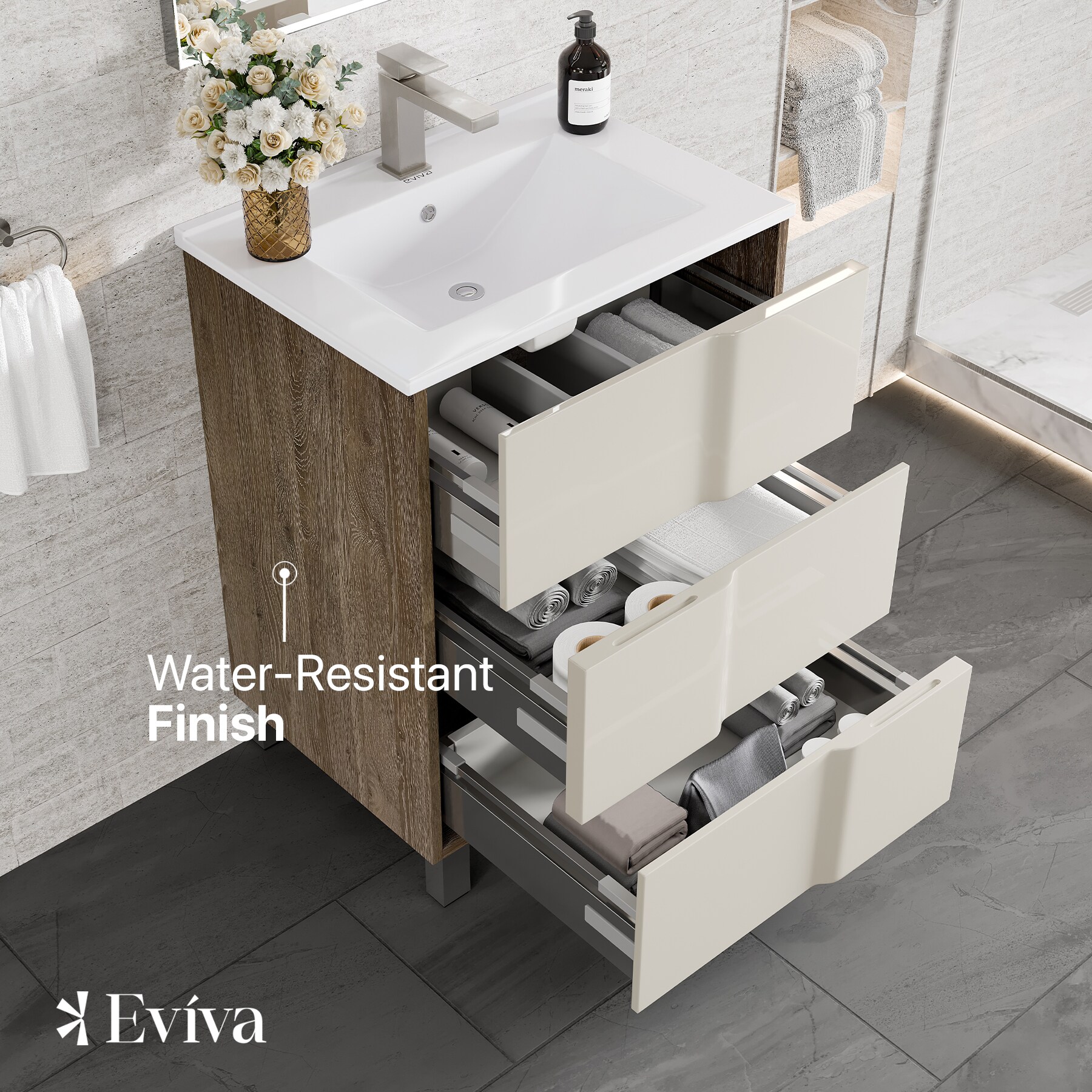 Eviva EVVN566-24WH/BG Bath-Vanity-Combo - View #4