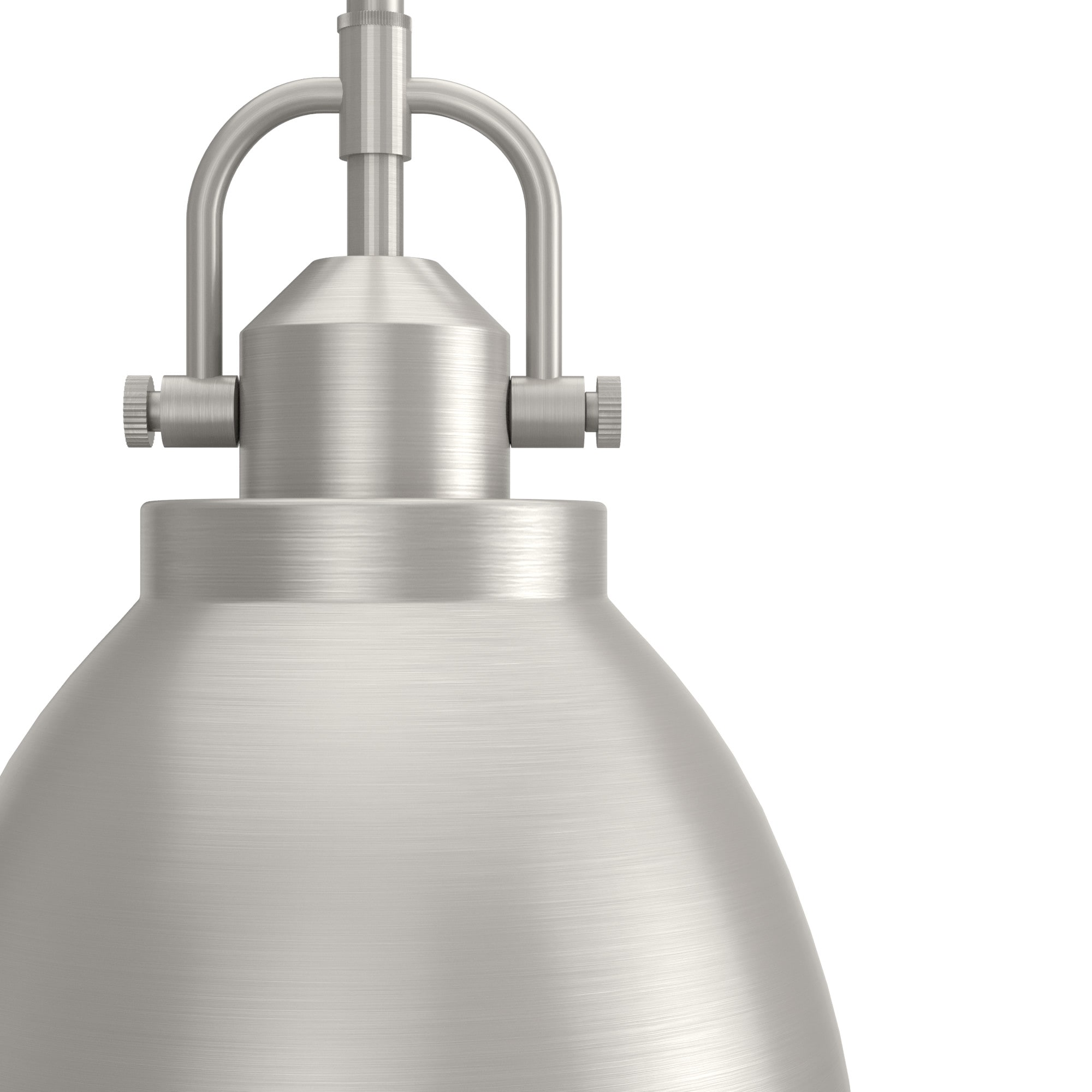 Bridgemoor Brushed Nickel LED Bowl Pendant with Holophane Glass, 12"