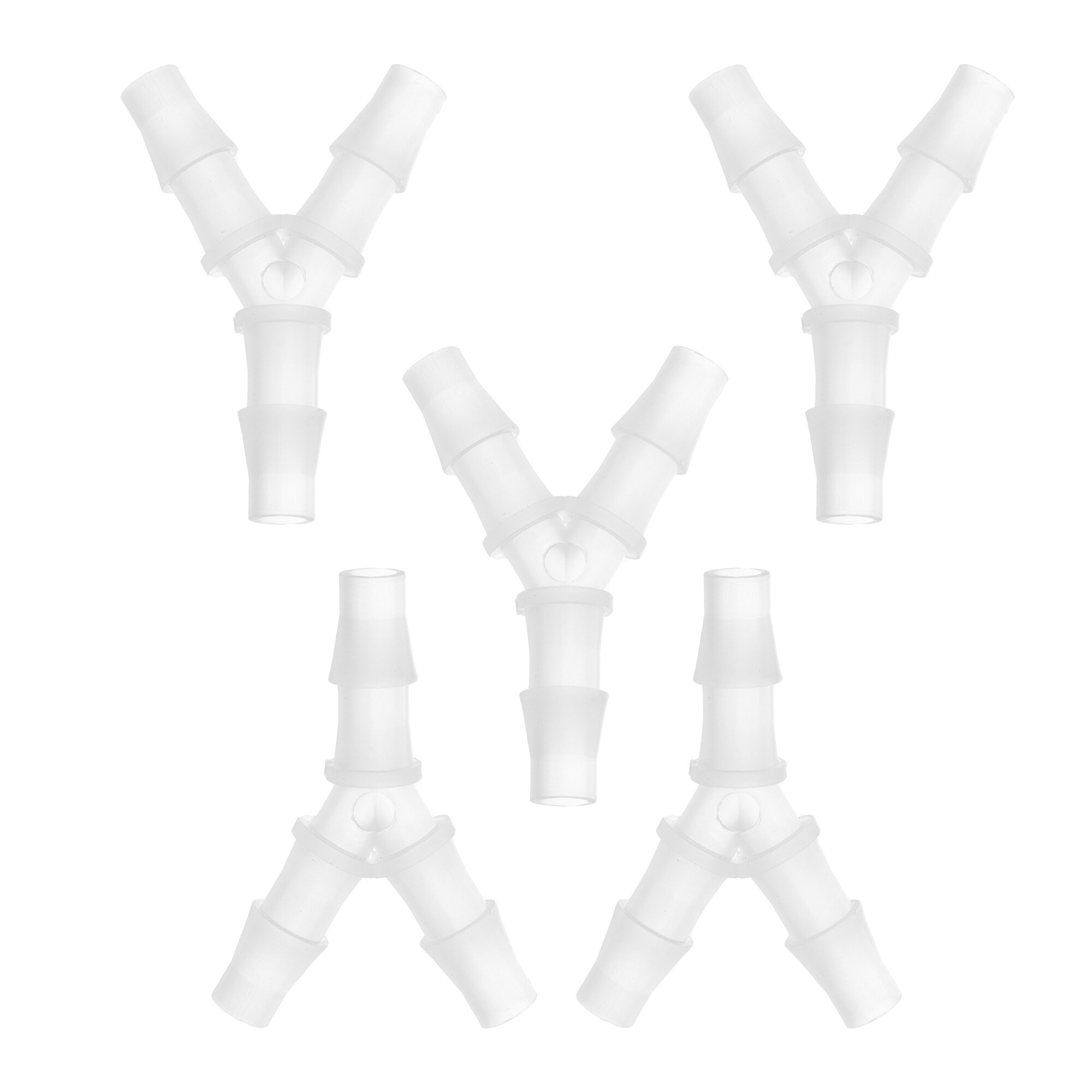 Unique Bargains Automotive Vacuum Tubing Connector 5/16 Inch Car Y Shaped 3 Way Vacuum Line Fittings Plastic Translucent 5pcs