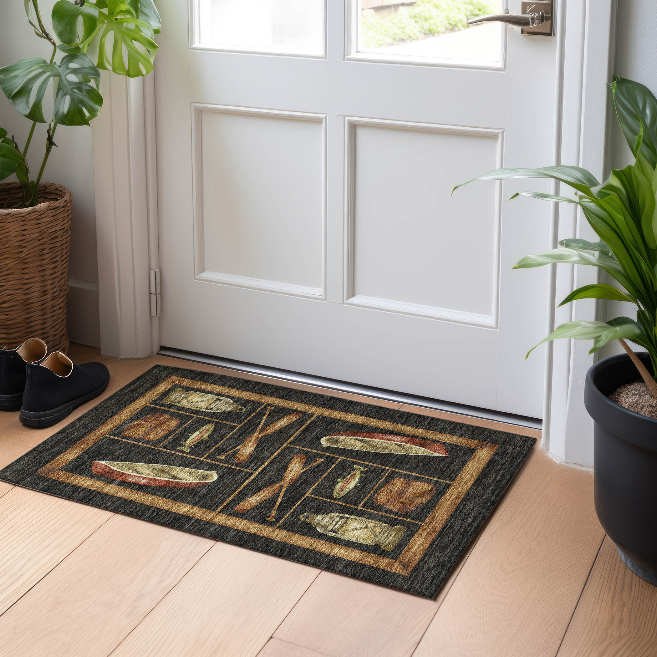 Addison Rugs AMF144MI20X30 Mayfield AMF144MI 2 x 3 (ft) Loomed Polyester Midnight Rectangular Indoor Geometric Machine washable Area rug