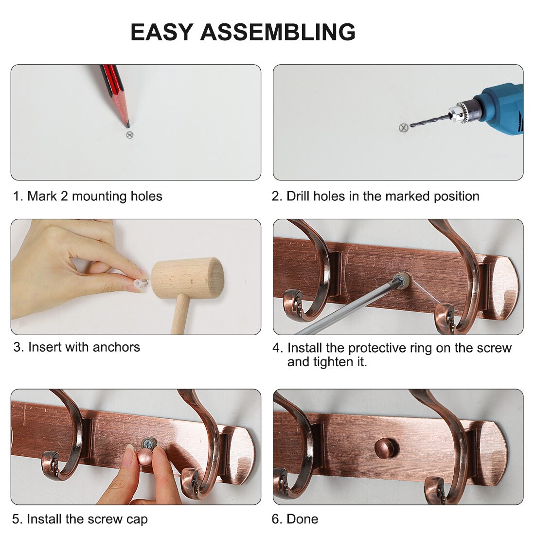 Unique Bargains S25111301UX2180 Decorative-Wall-Hooks - View #7