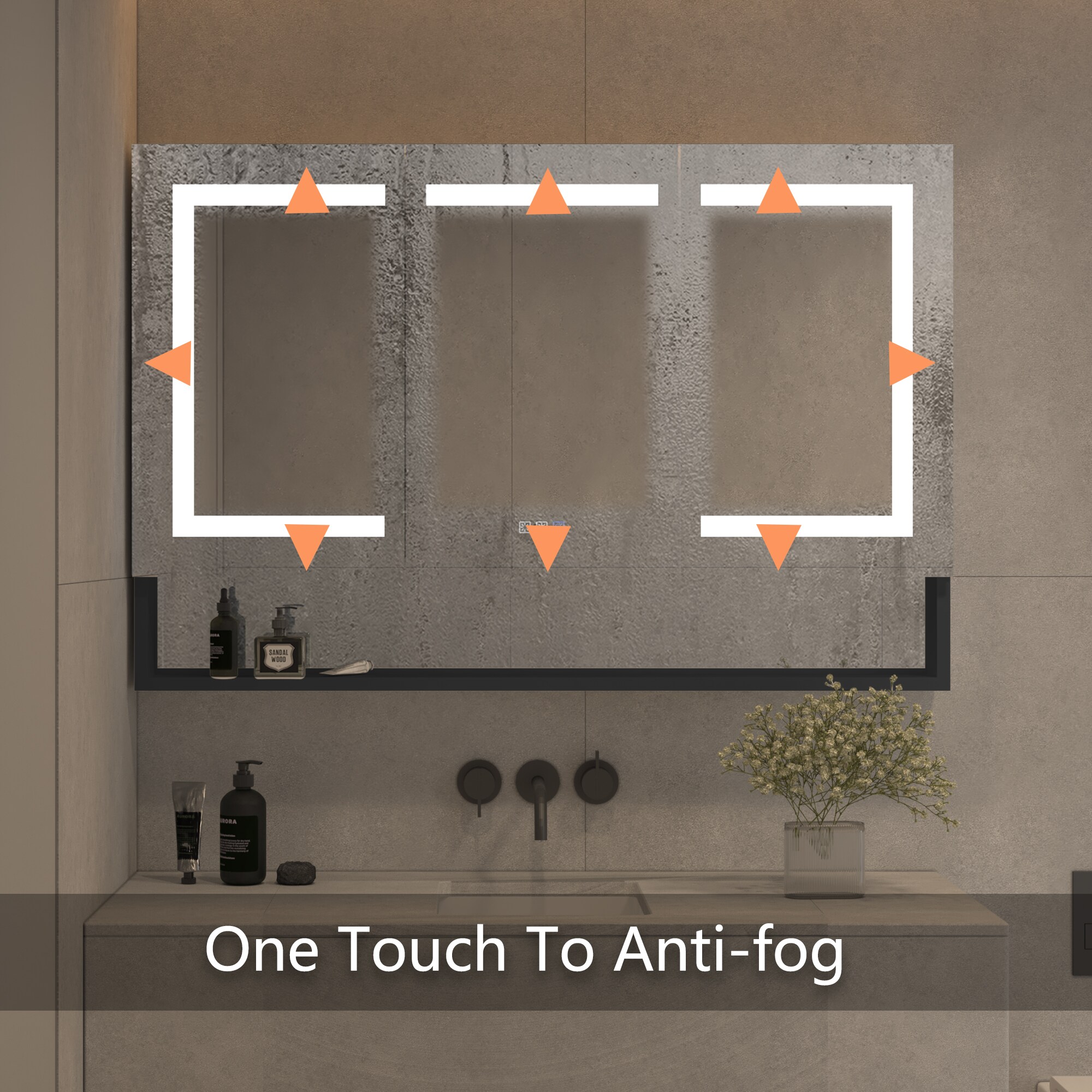 Forclover 48 in W x 32 in H Bathroom Medicine Cabinet 48 in x 32